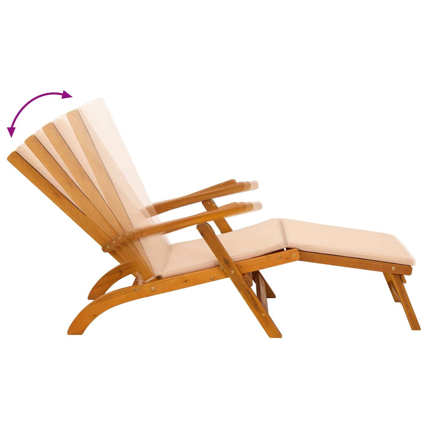 Liegestuhl zum Verstellen und Klappen 2 pcs 55 x 146 x 91 cm