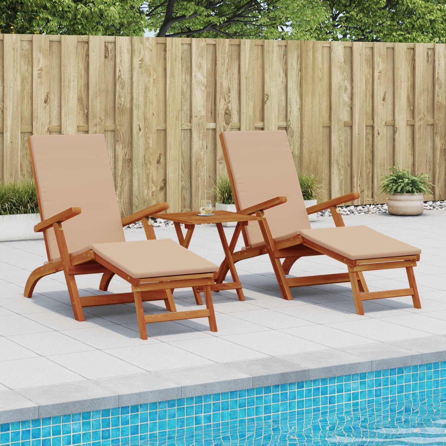 Liegestuhl zum Verstellen und Klappen 2 pcs 55 x 146 x 91 cm