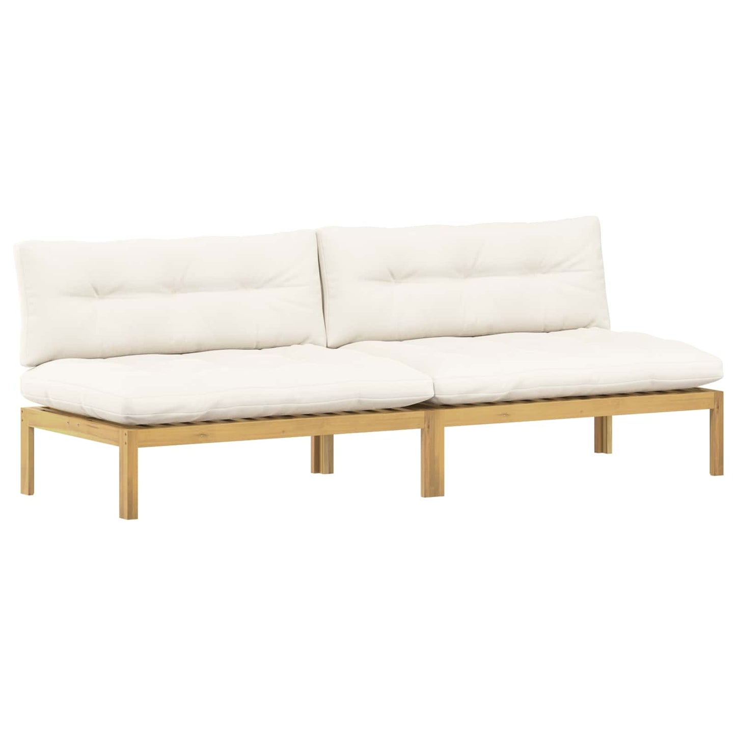 Mittelsofa Einheit Helles Akazie und cremeweiß 240 x 80 x 82 cm