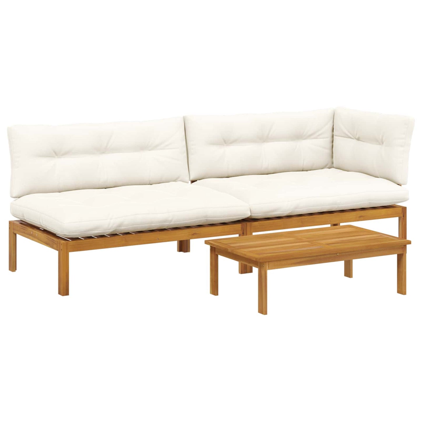3 Stück Garten Pallet Sofa Einheiten Massivholz Akazie