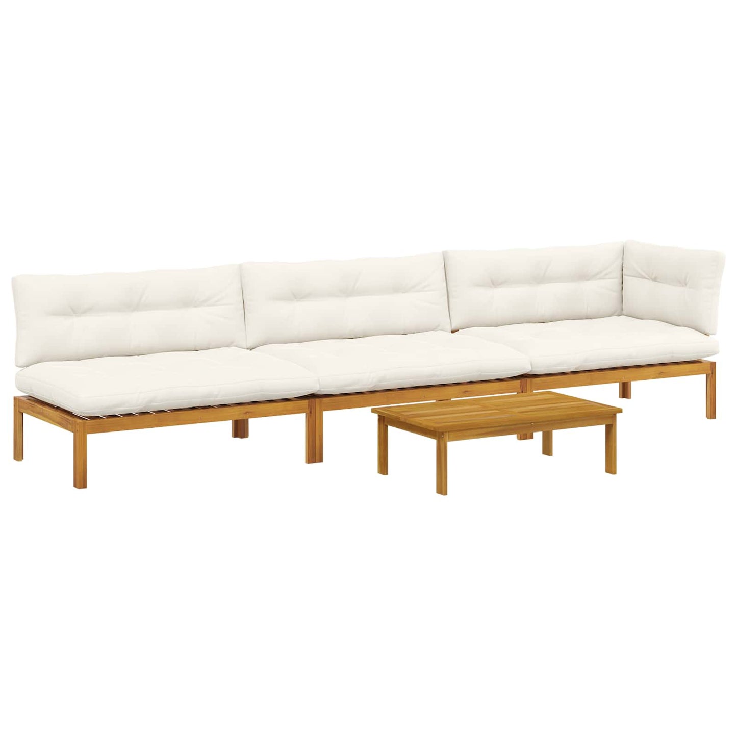 4 Stück Garten Pallet Sofa Einheiten Massivholz Akazie Natur