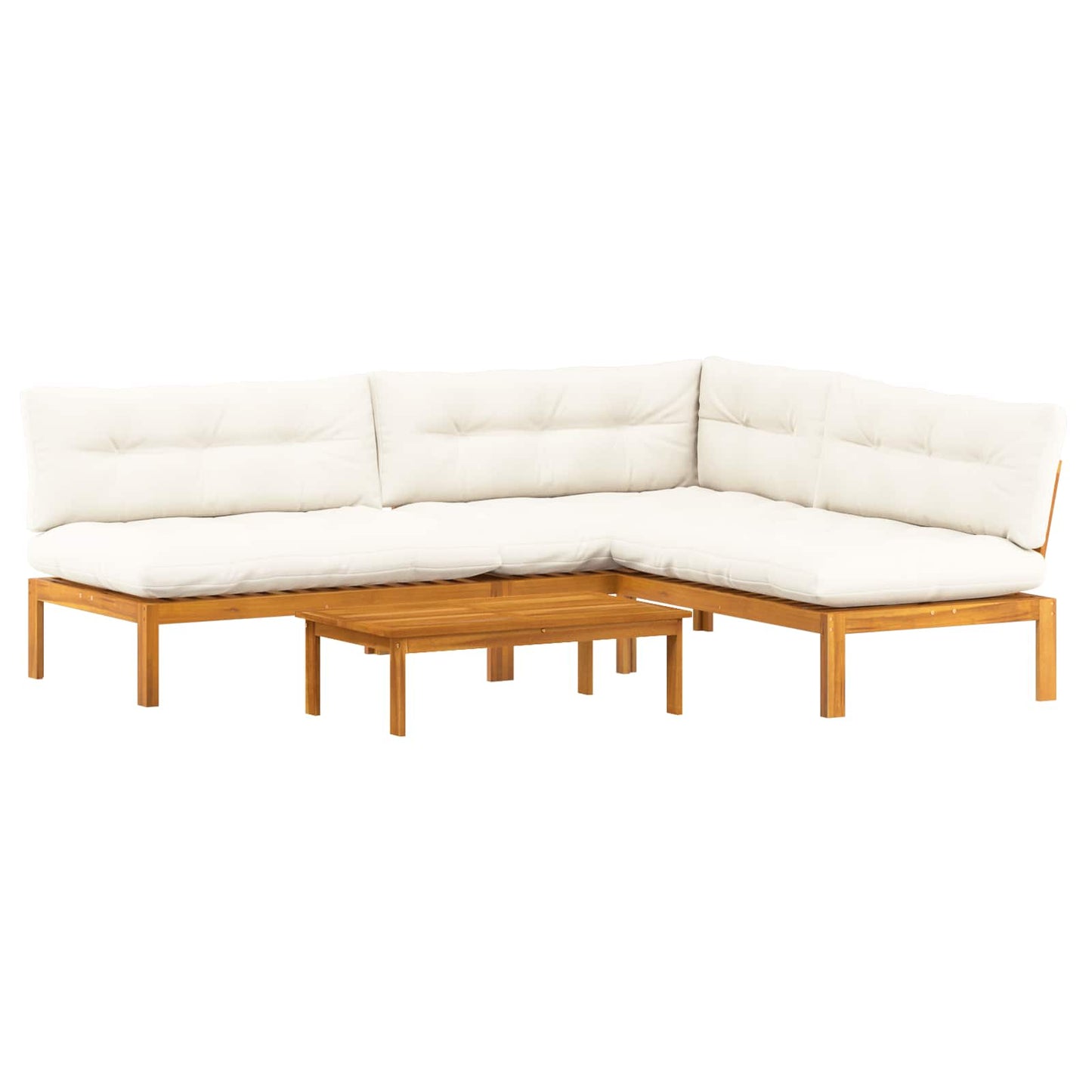 4 Stück Garten Pallet Sofa Einheiten Massivholz Akazie Natur