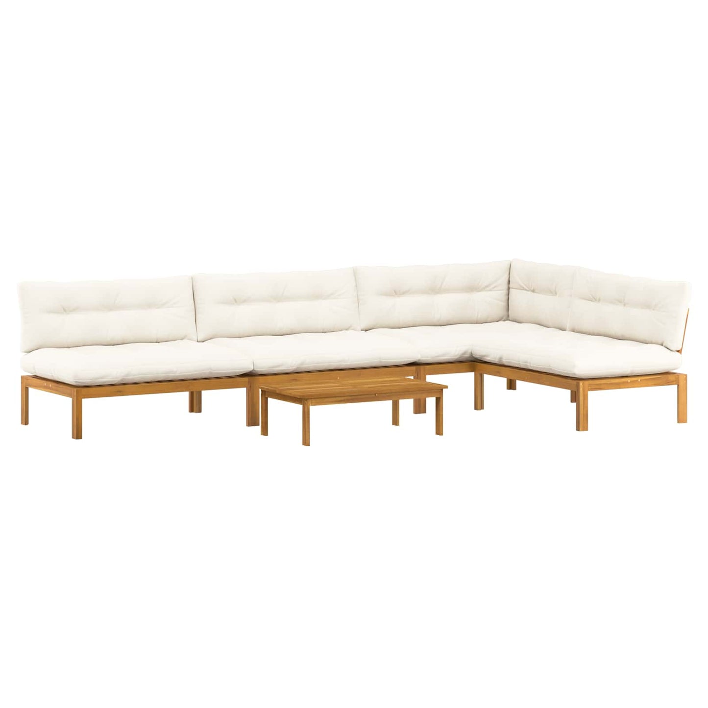 5 Stück Garten Pallet Sofa Einheiten Massivholz Akazie Natur