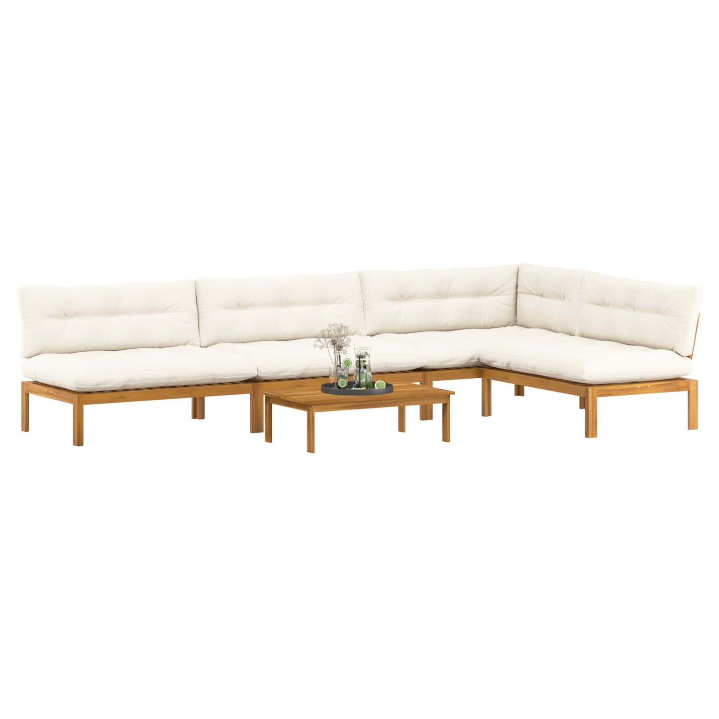 5 Stück Garten Pallet Sofa Einheiten Massivholz Akazie Natur