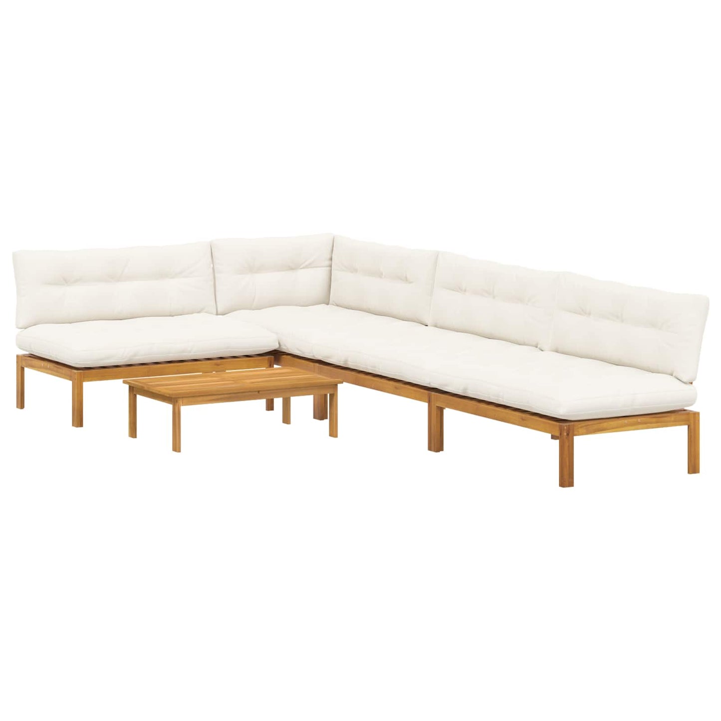 5 Stück Garten Pallet Sofa Einheiten Massivholz Akazie Natur
