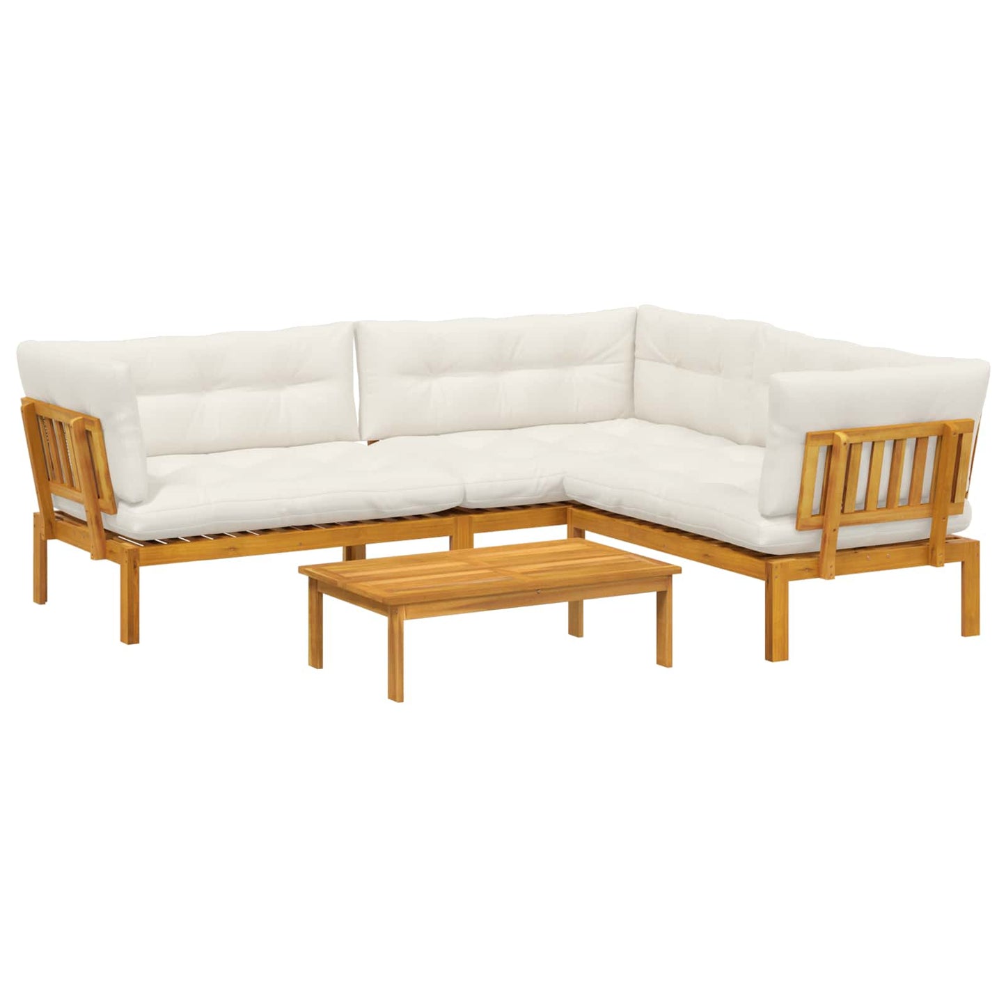 4 Stück Garten Pallet Sofa Einheiten Massivholz Akazie Natur