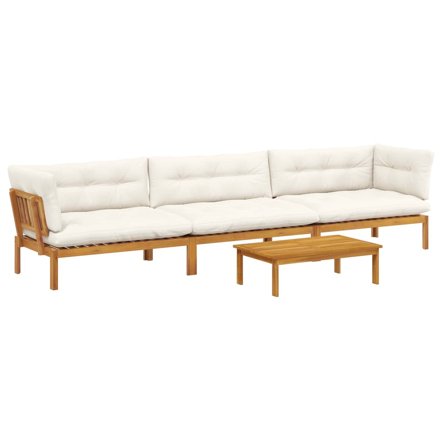 4 Stück Garten Pallet Sofa Einheiten Massivholz Akazie Natur