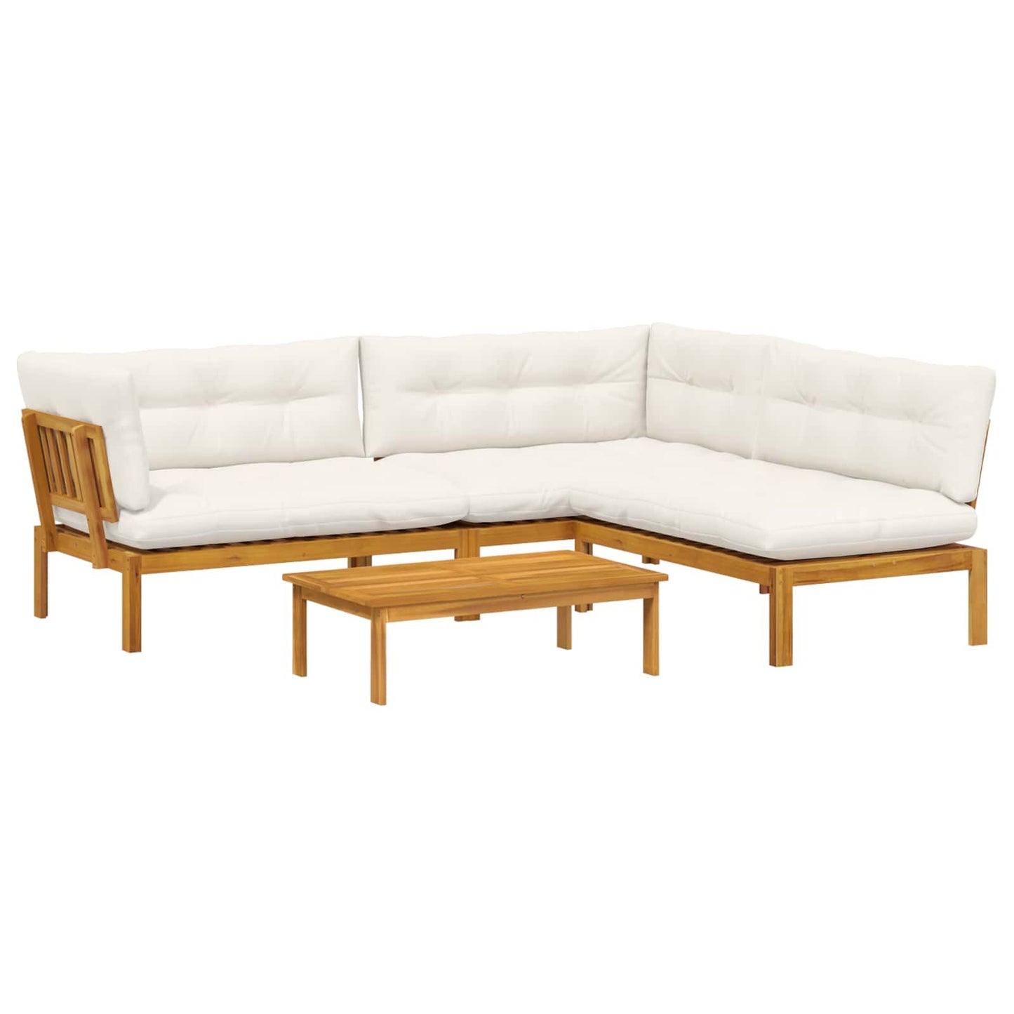4 Stück Garten Pallet Sofa Einheiten Massivholz Akazie Natur