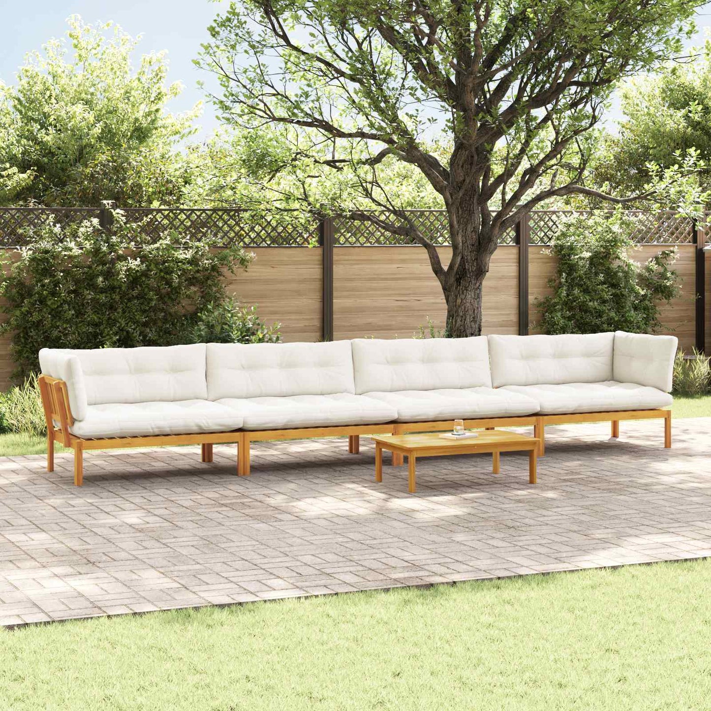 5 Stück Garten Pallet Sofa Einheiten Massivholz Akazie Natur