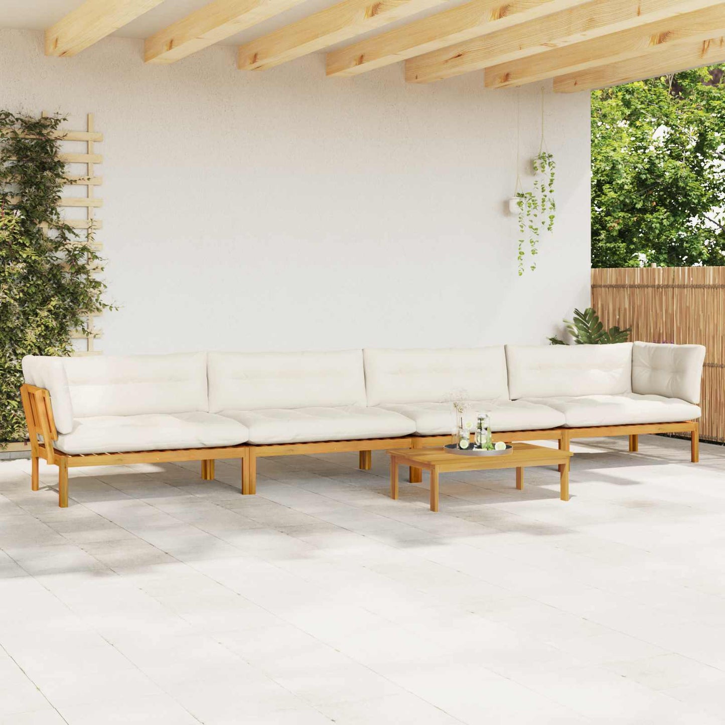 5 Stück Garten Pallet Sofa Einheiten Massivholz Akazie Natur