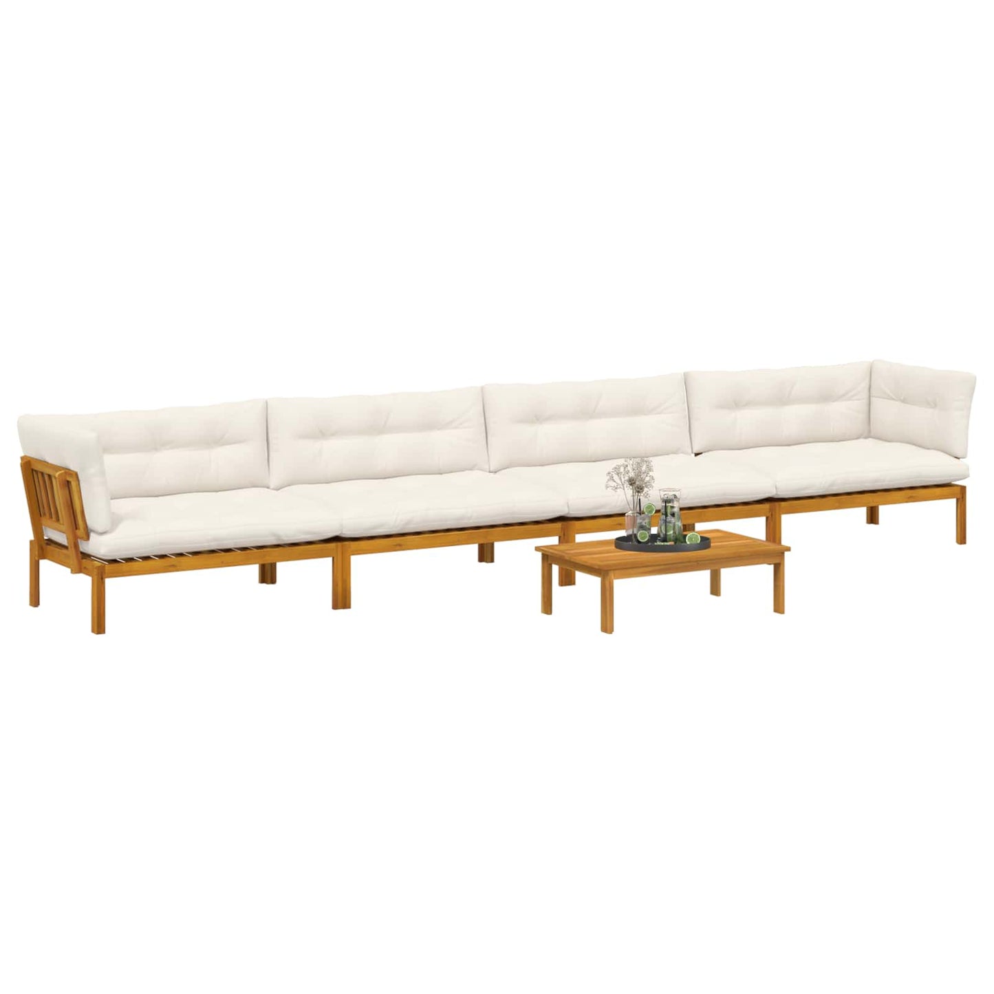 5 Stück Garten Pallet Sofa Einheiten Massivholz Akazie Natur