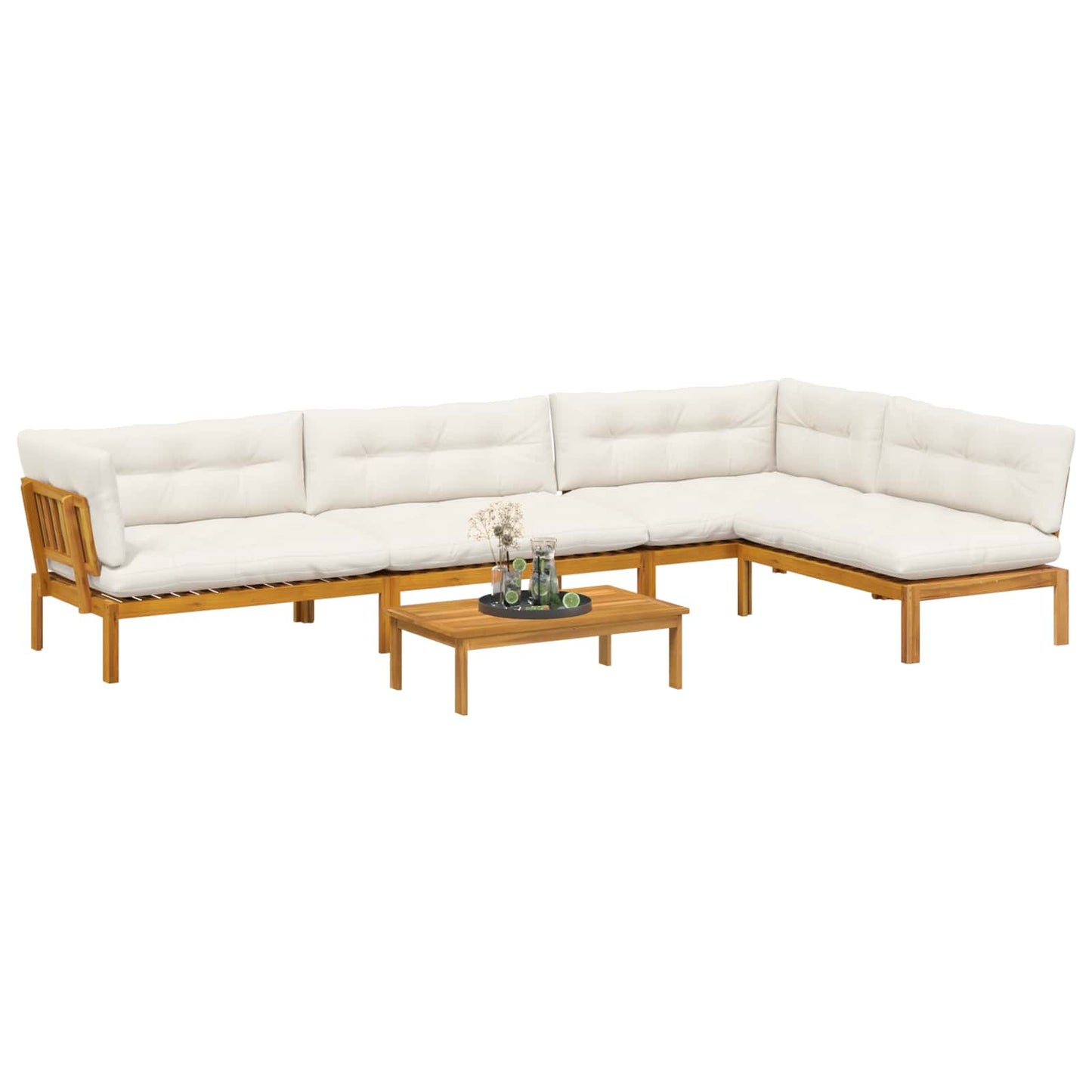 5 Stück Garten Pallet Sofa Einheiten Massivholz Akazie Natur