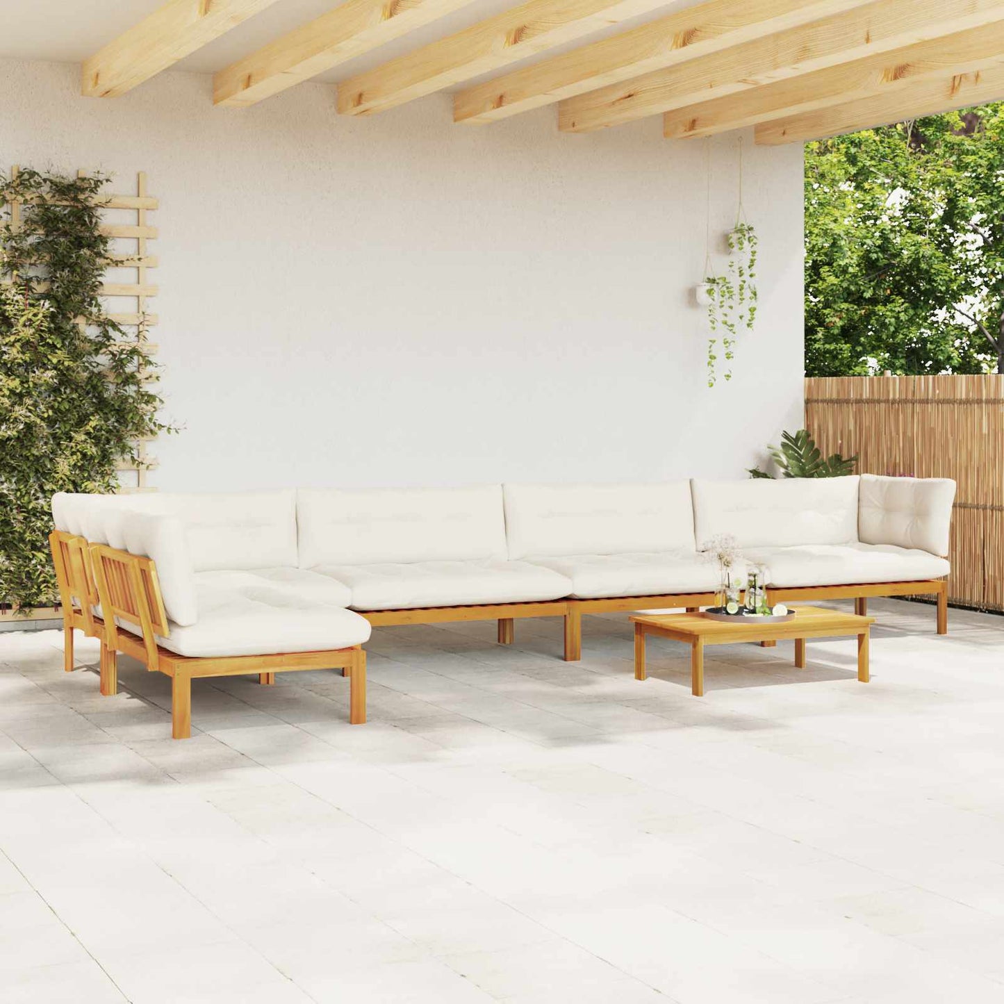 6 Stück Garten Pallet Sofa Einheiten Massivholz Akazie Natur