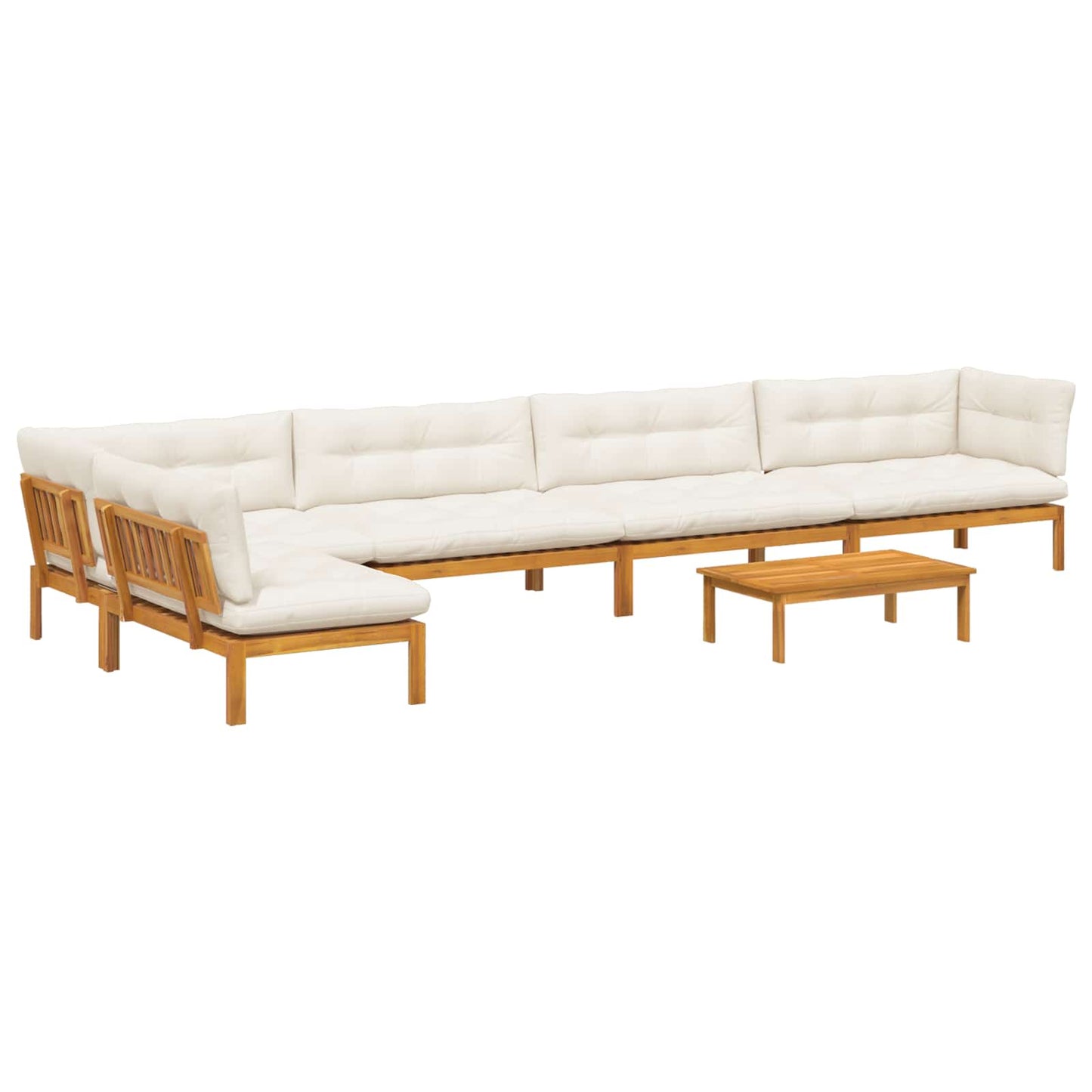 6 Stück Garten Pallet Sofa Einheiten Massivholz Akazie Natur