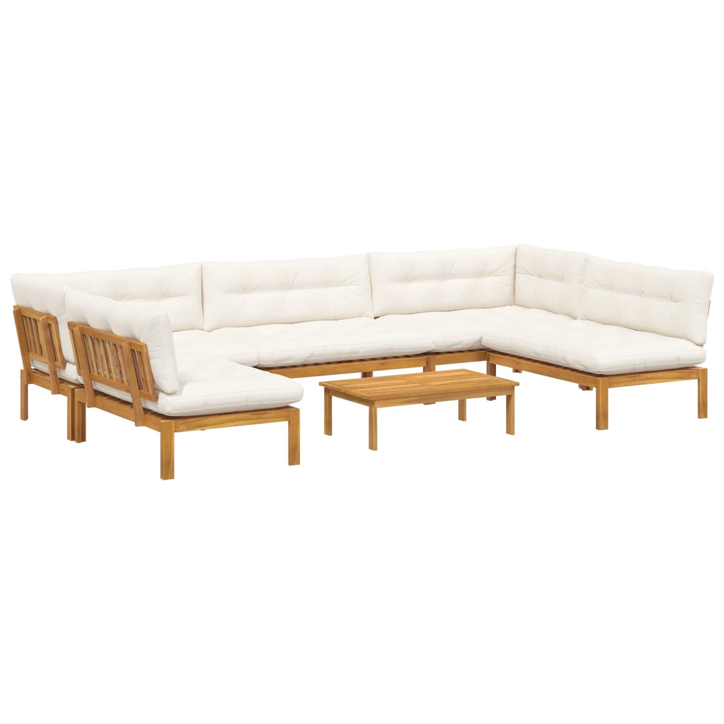 6 Stück Garten Pallet Sofa Einheiten Massivholz Akazie Natur