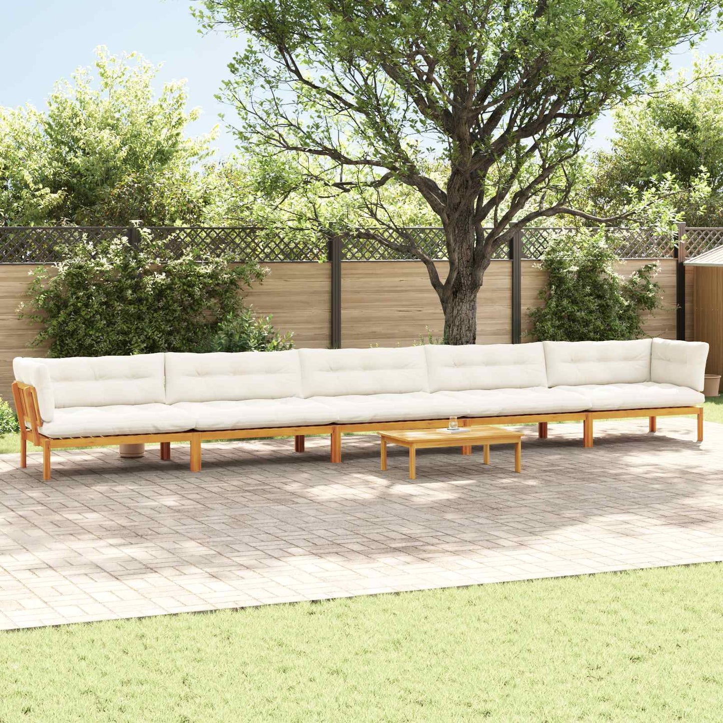 6 Stück Garten Pallet Sofa Einheiten Massivholz Akazie Natur