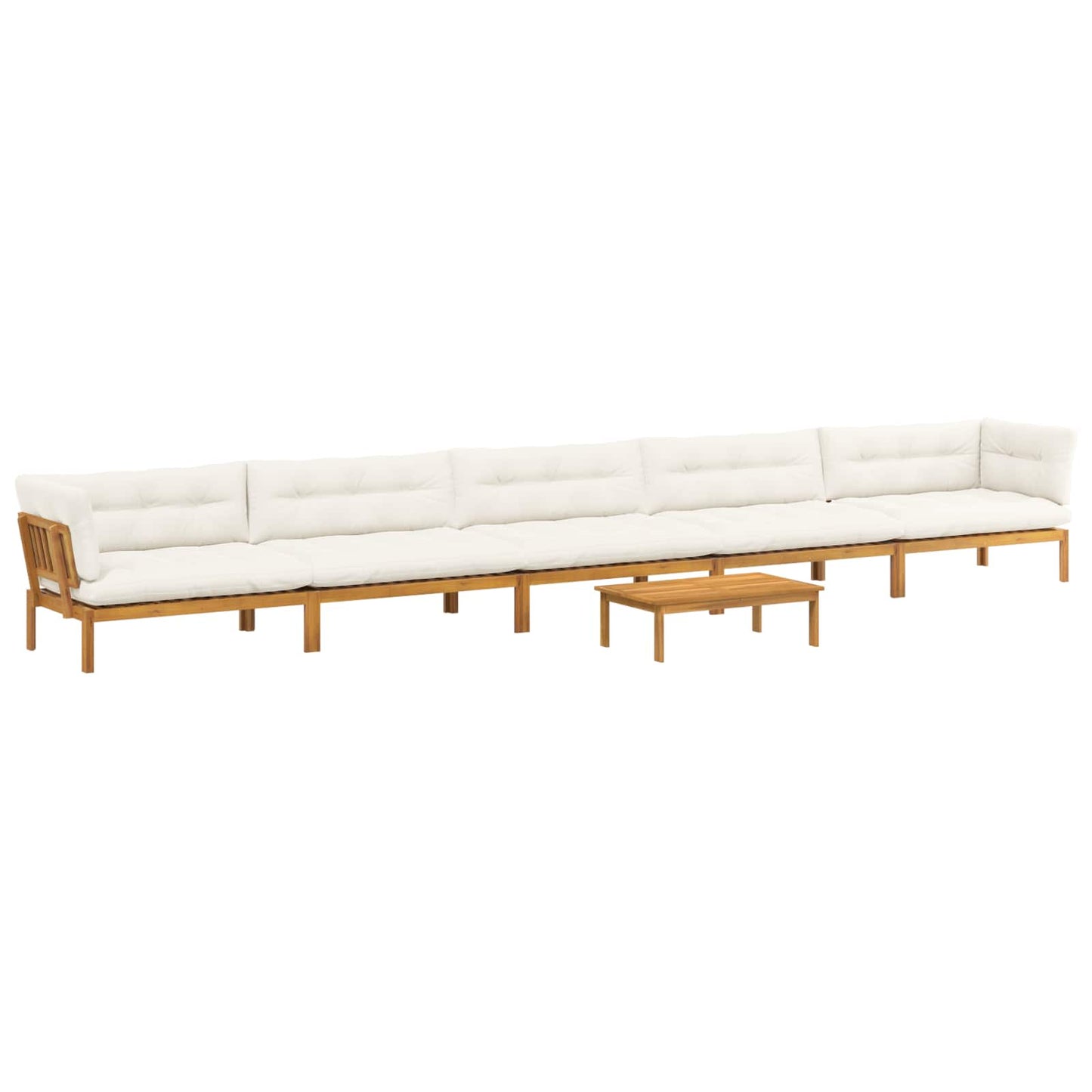 6 Stück Garten Pallet Sofa Einheiten Massivholz Akazie Natur