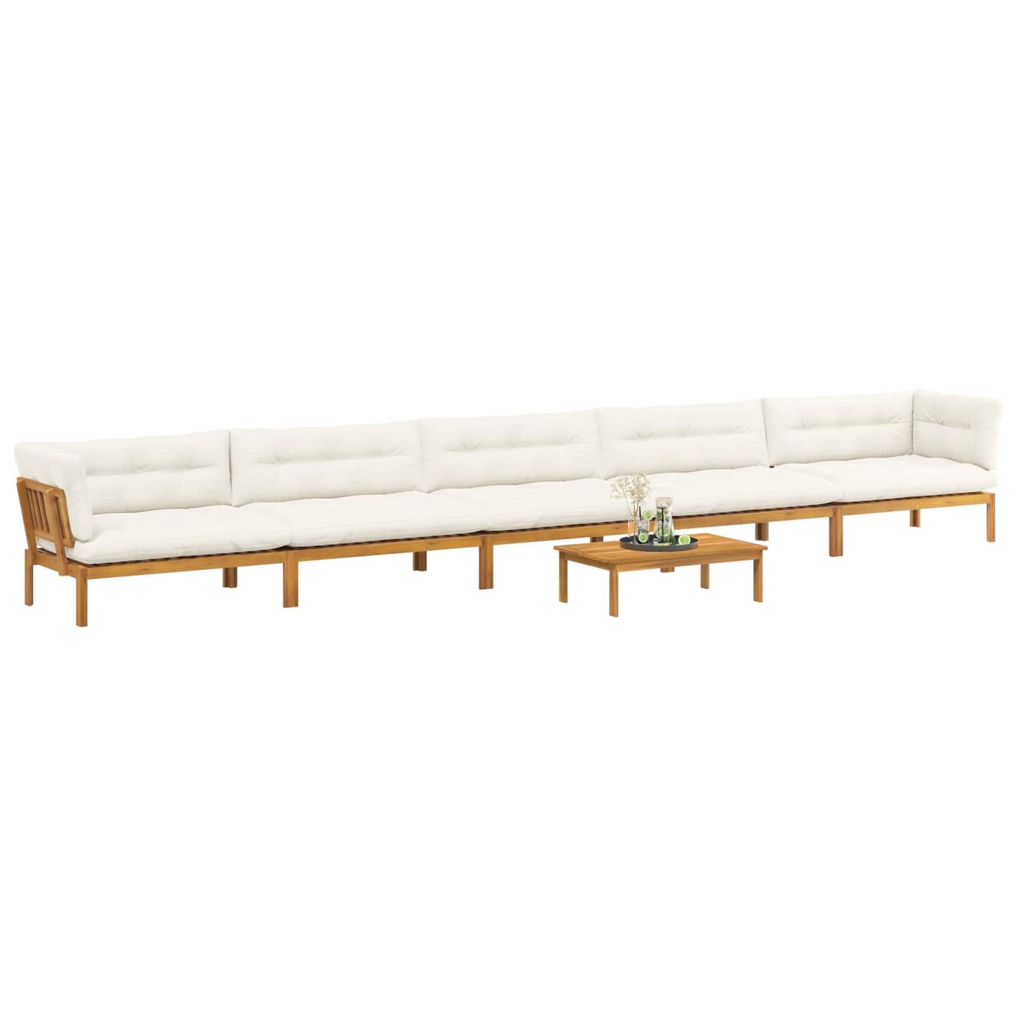 6 Stück Garten Pallet Sofa Einheiten Massivholz Akazie Natur
