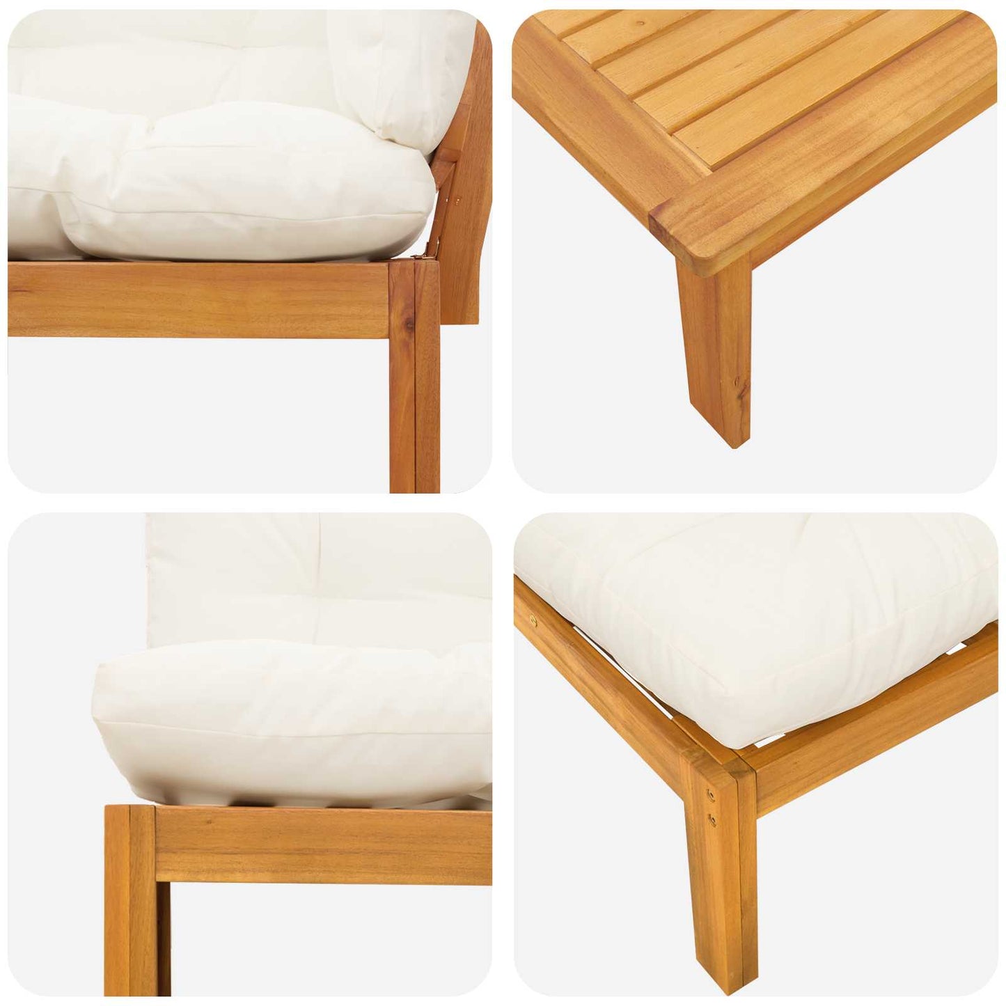 5 Stück Garten Pallet Sofa Einheiten Massivholz Akazie Natur