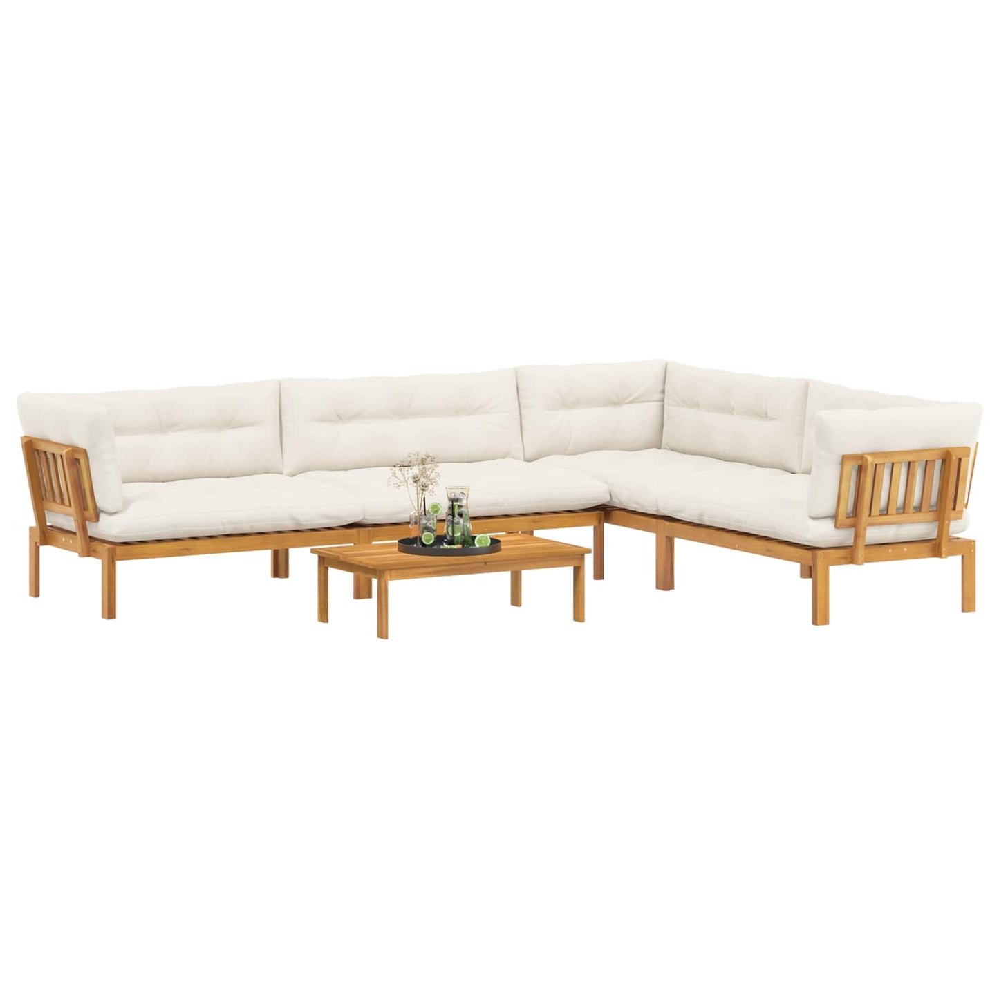 5 Stück Garten Pallet Sofa Einheiten Massivholz Akazie Natur