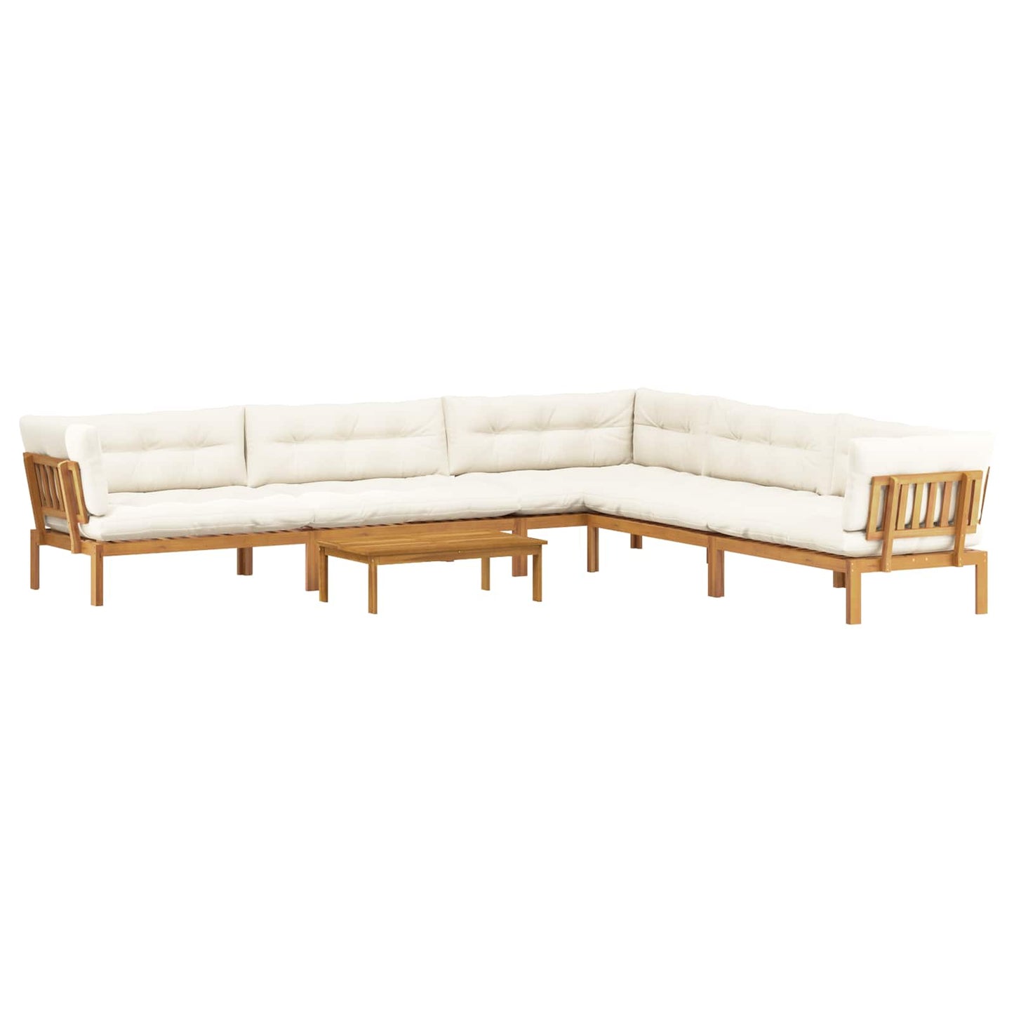 6 Stück Garten Pallet Sofa Einheiten Massivholz Akazie Natur