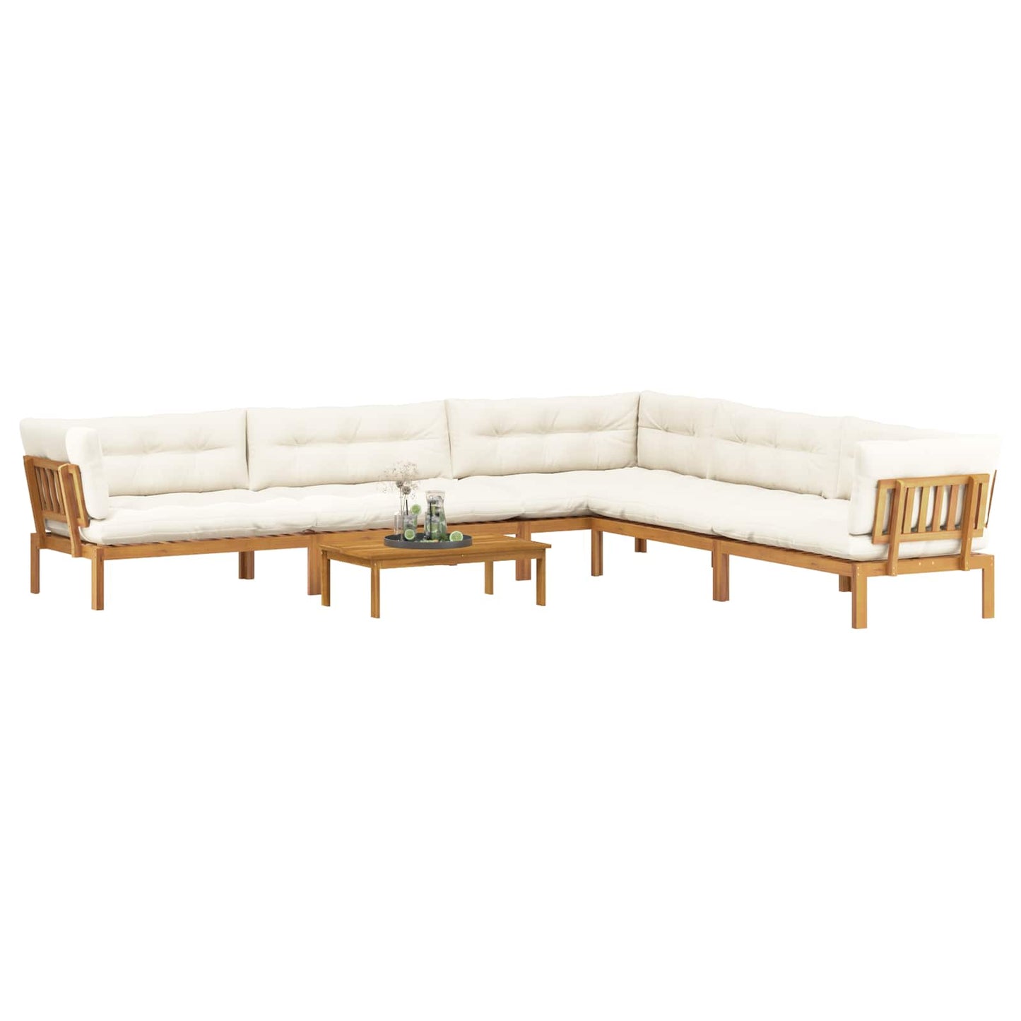 6 Stück Garten Pallet Sofa Einheiten Massivholz Akazie Natur