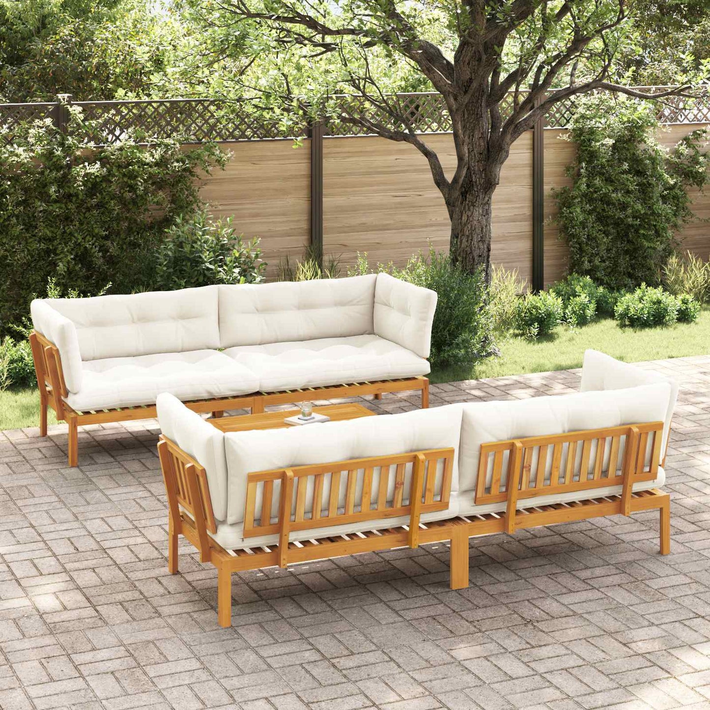 5 Stück Garten Pallet Sofa Einheiten Massivholz Akazie Natur