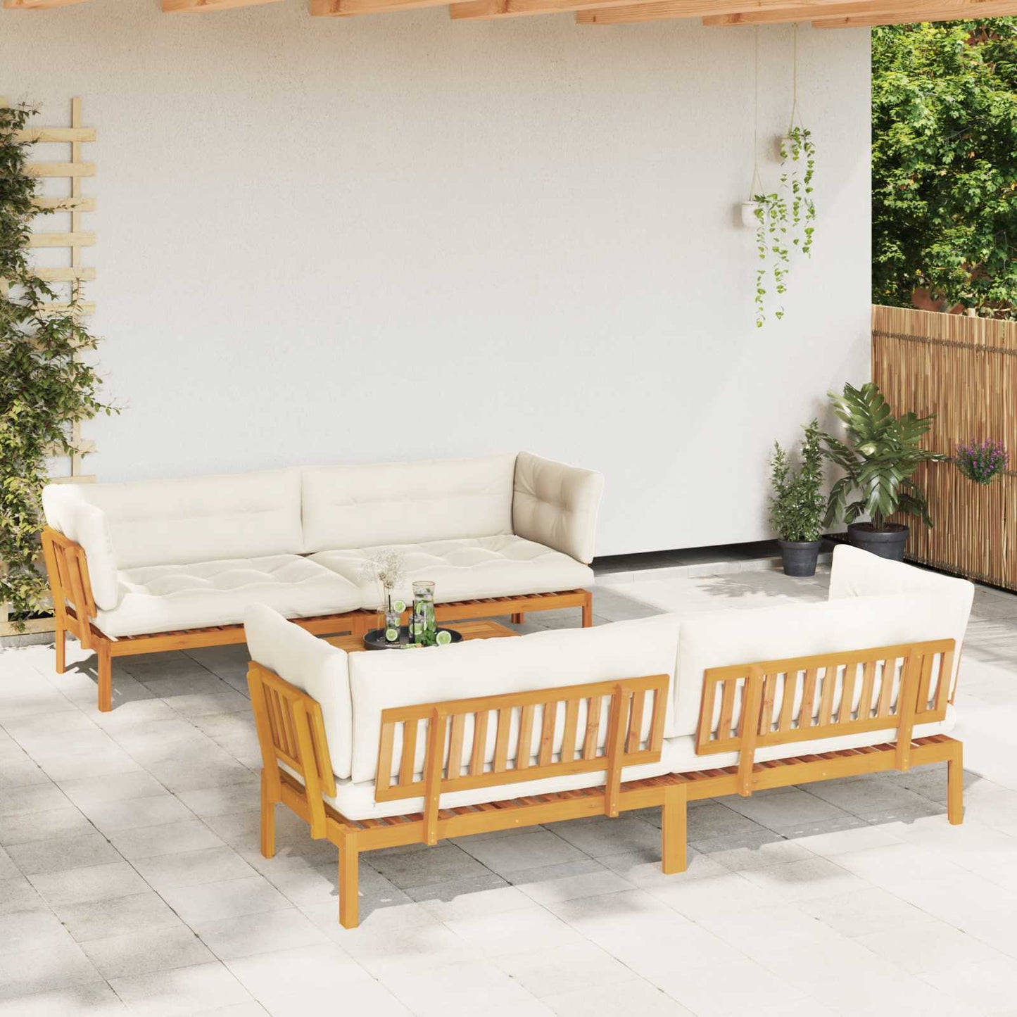 5 Stück Garten Pallet Sofa Einheiten Massivholz Akazie Natur