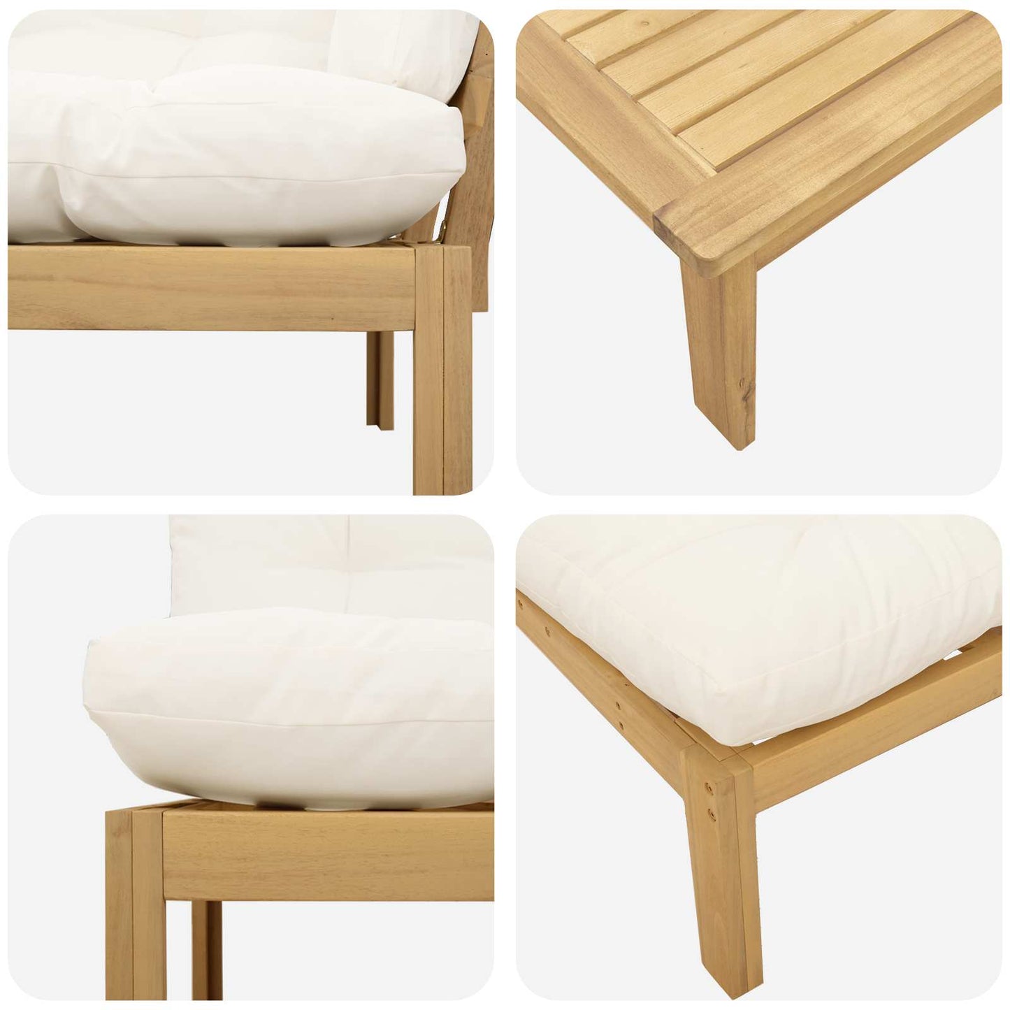 3 Stück Garten Pallet Sofa Einheiten Massivholz Akazie
