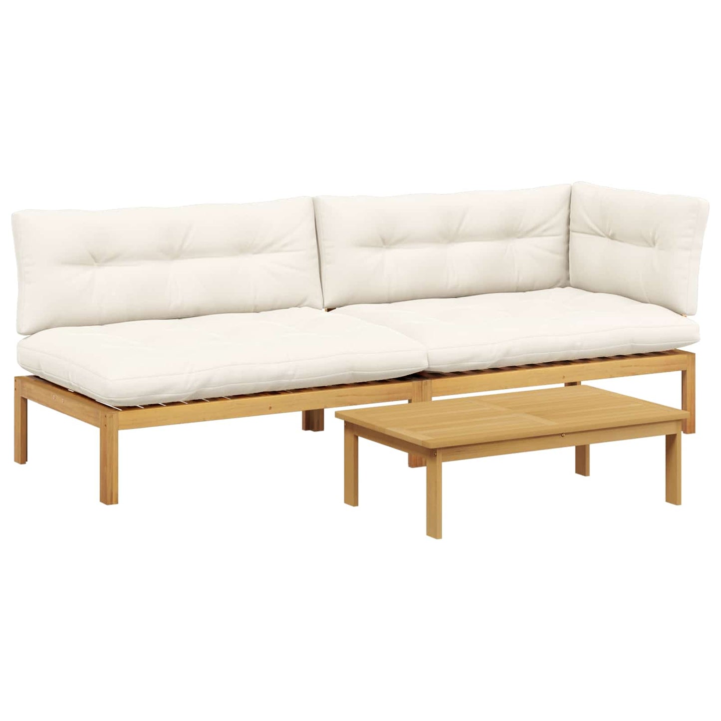 3 Stück Garten Pallet Sofa Einheiten Massivholz Akazie