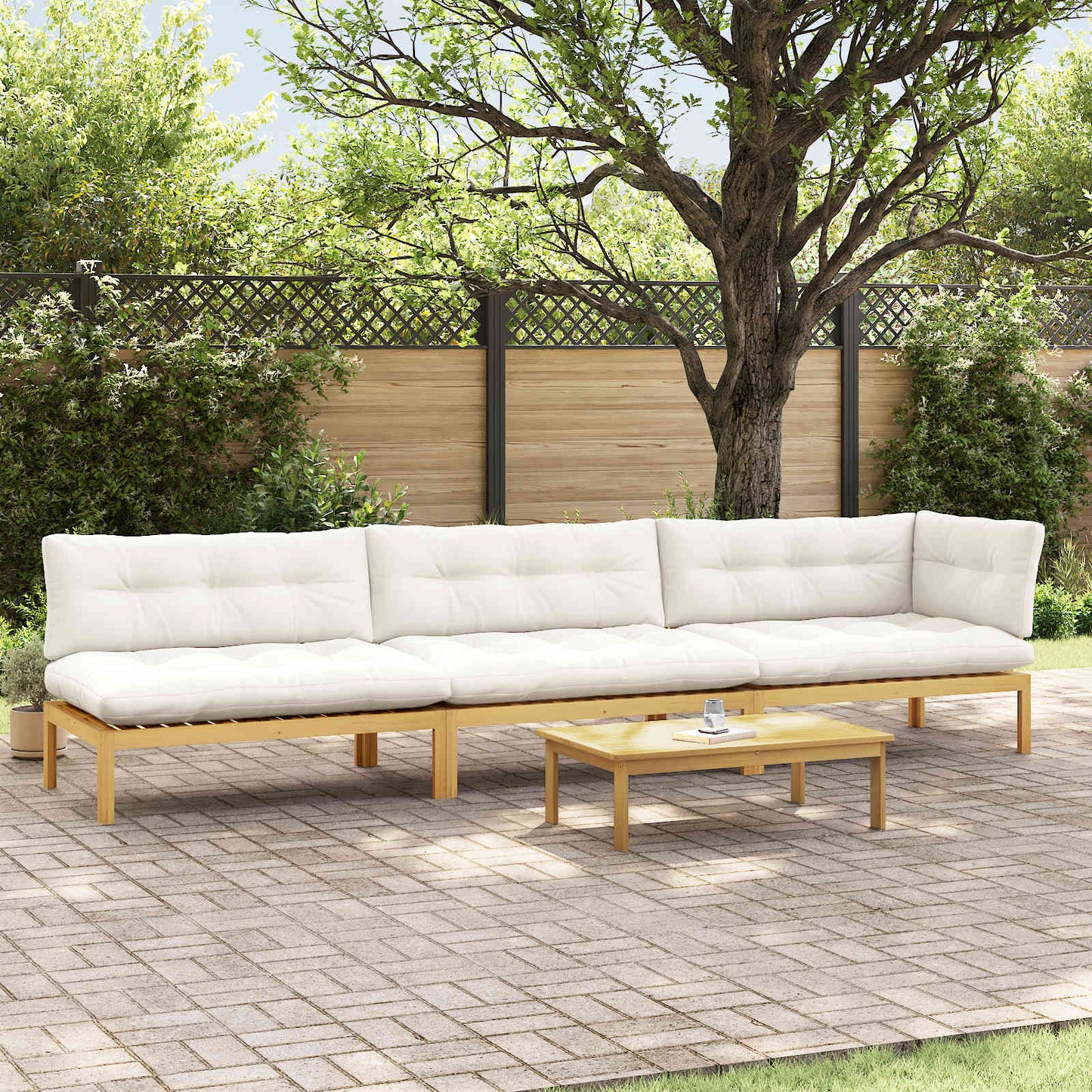 4 Stück Garten Pallet Sofa Einheiten Massivholz Akazie