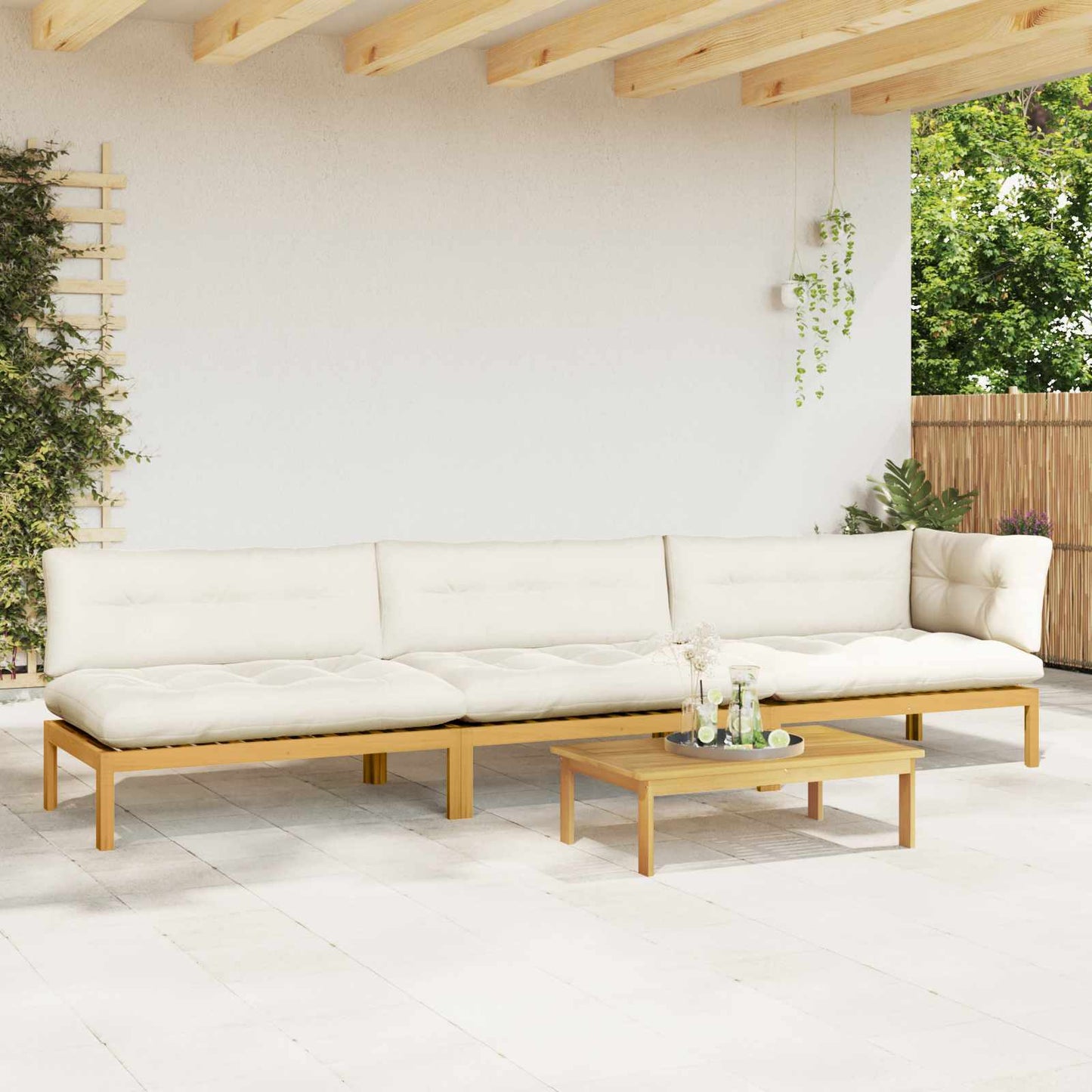 4 Stück Garten Pallet Sofa Einheiten Massivholz Akazie