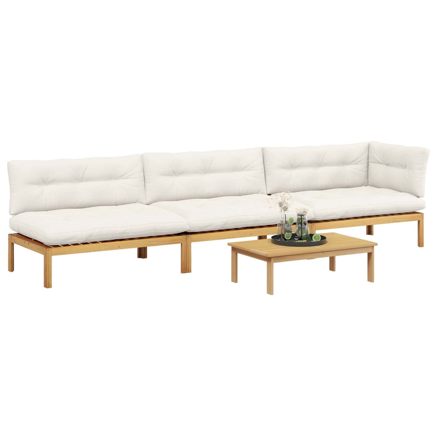 4 Stück Garten Pallet Sofa Einheiten Massivholz Akazie