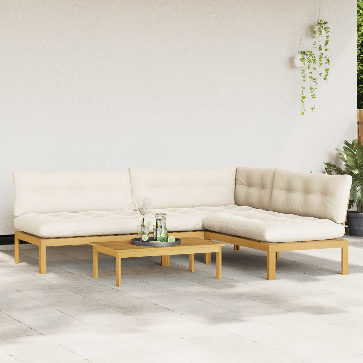 4 Stück Garten Pallet Sofa Einheiten Massivholz Akazie