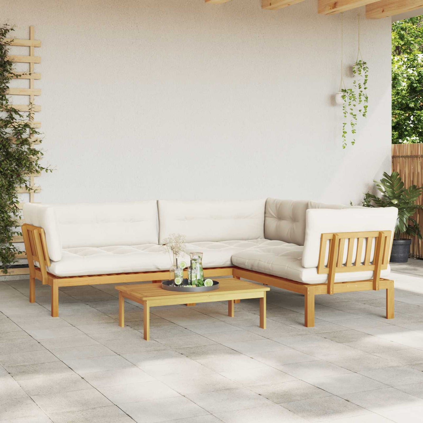 4 Stück Garten Pallet Sofa Einheiten Massivholz Akazie