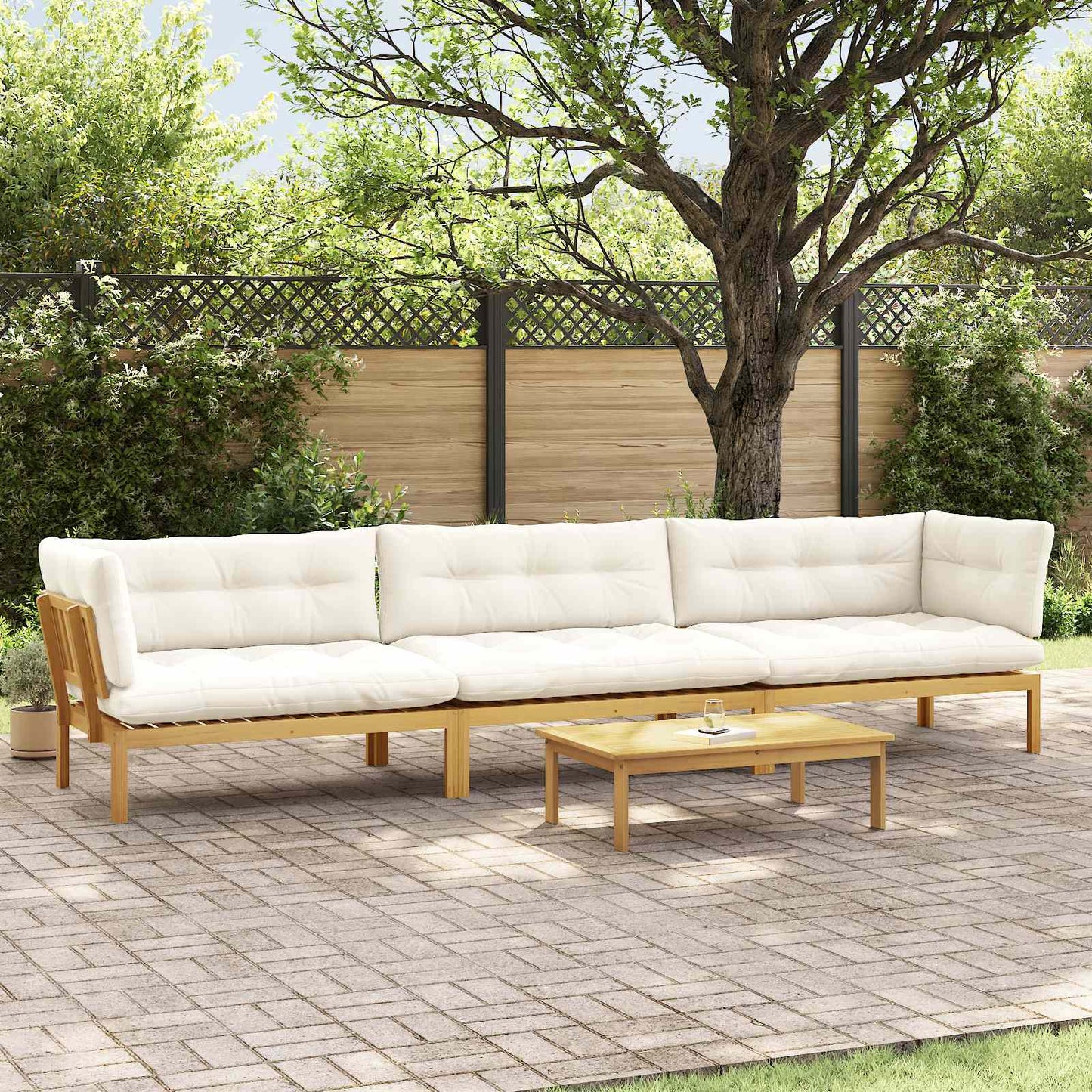 4 Stück Garten Pallet Sofa Einheiten Massivholz Akazie