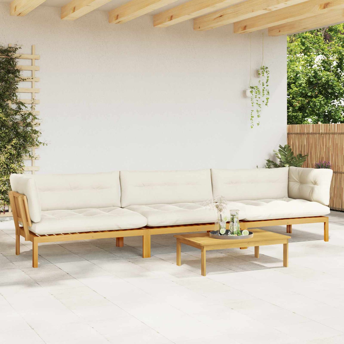 4 Stück Garten Pallet Sofa Einheiten Massivholz Akazie