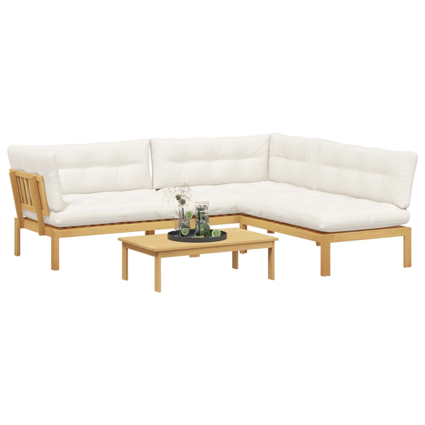4 Stück Garten Pallet Sofa Einheiten Massivholz Akazie