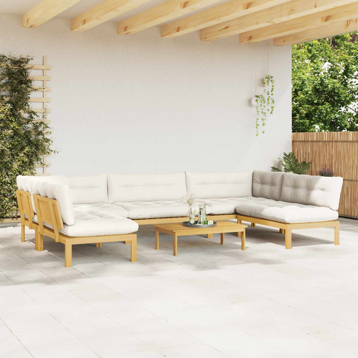6 Stück Garten Pallet Sofa Einheiten Massivholz Akazie