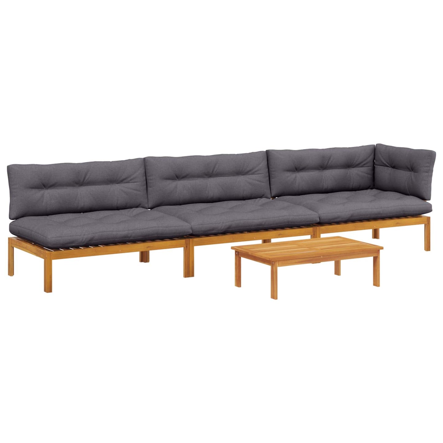 4 Stück Garten Pallet Sofa Einheiten Massivholz Akazie Natur