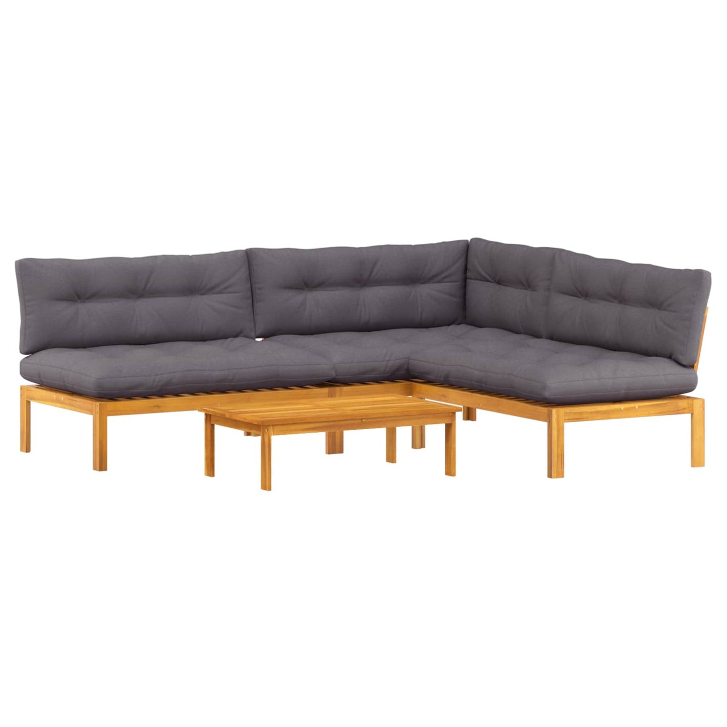 4 Stück Garten Pallet Sofa Einheiten Massivholz Akazie Natur