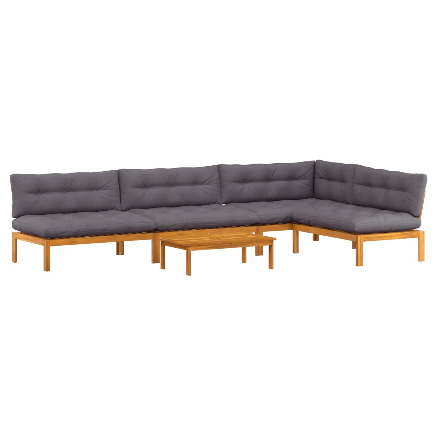 5 Stück Garten Pallet Sofa Einheiten Massivholz Akazie Natur