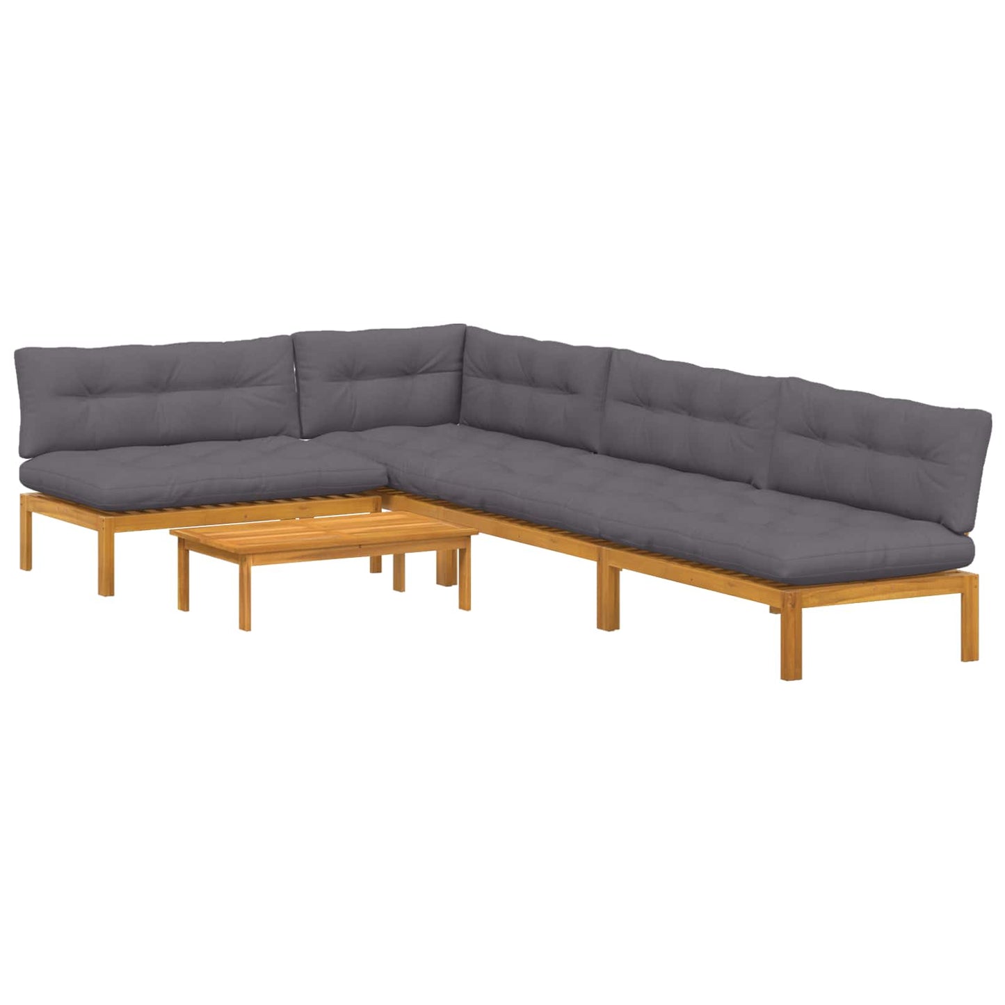 5 Stück Garten Pallet Sofa Einheiten Massivholz Akazie Natur