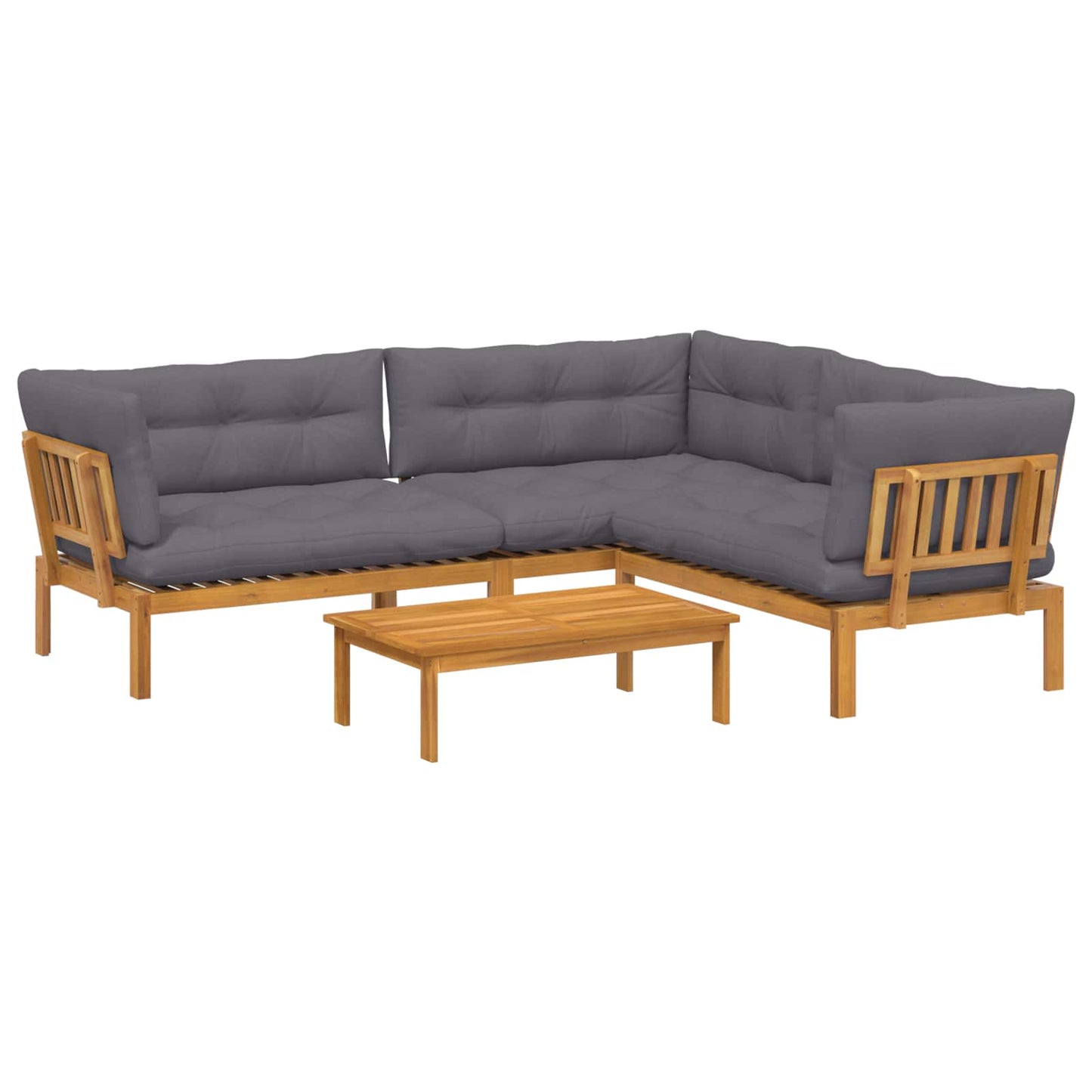 4 Stück Garten Pallet Sofa Einheiten Massivholz Akazie Natur