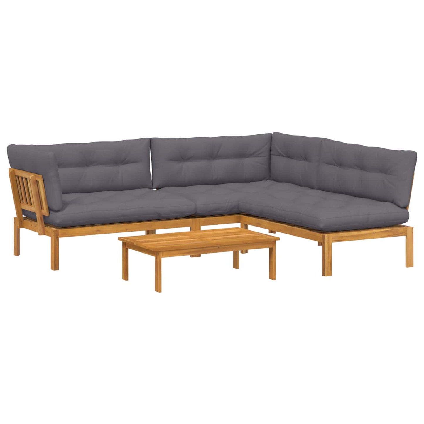 4 Stück Garten Pallet Sofa Einheiten Massivholz Akazie Natur