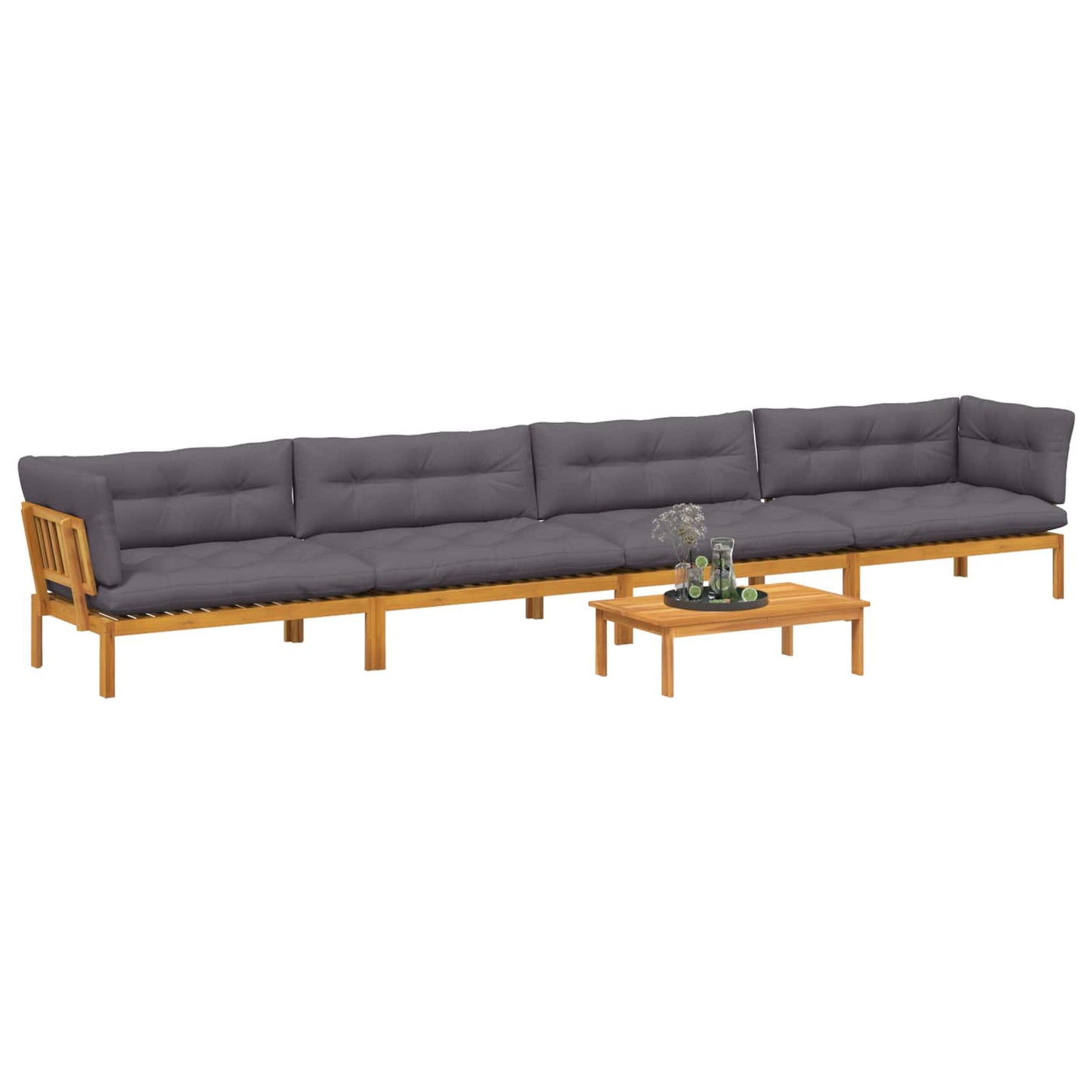 5 Stück Garten Pallet Sofa Einheiten Massivholz Akazie Natur