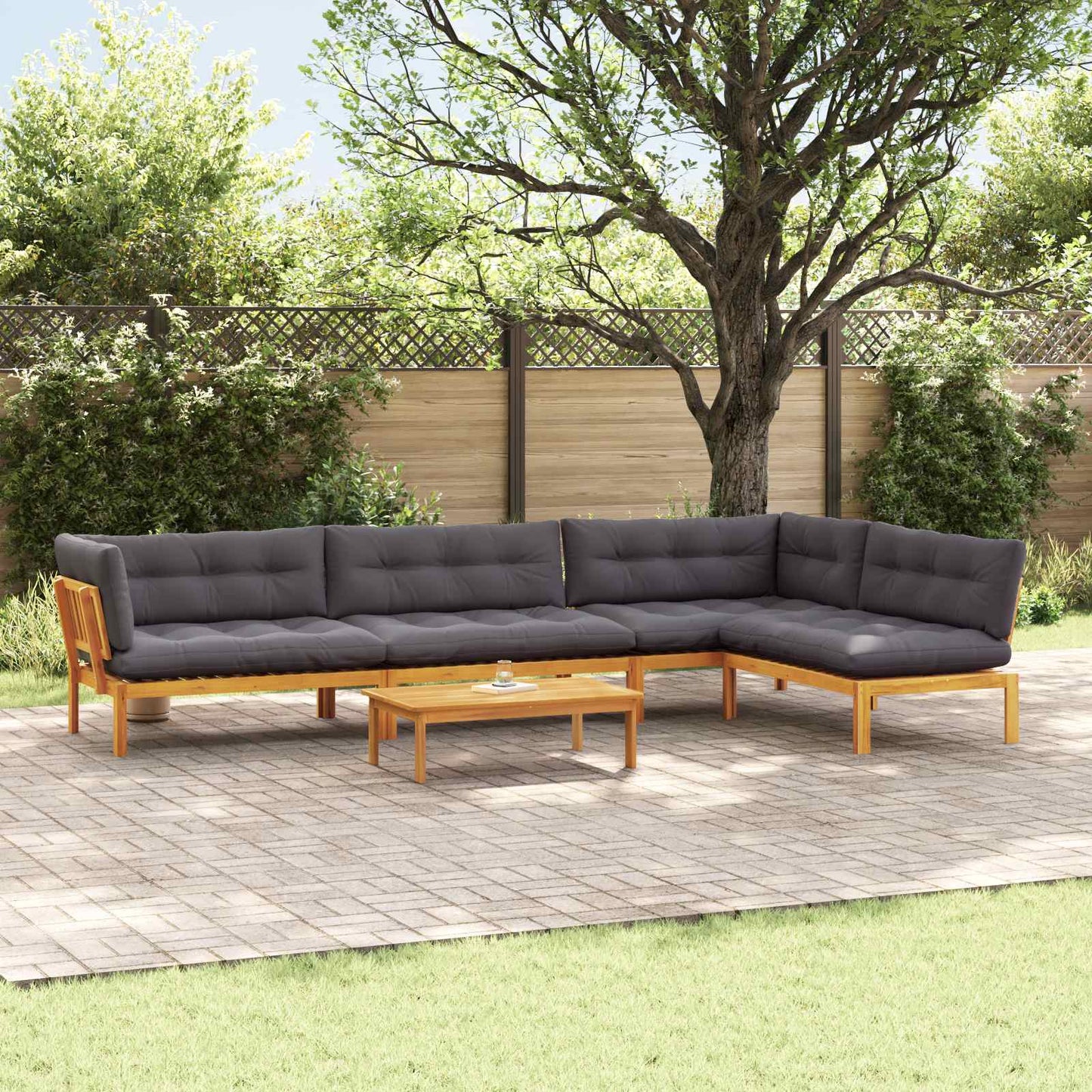 5 Stück Garten Pallet Sofa Einheiten Massivholz Akazie Natur