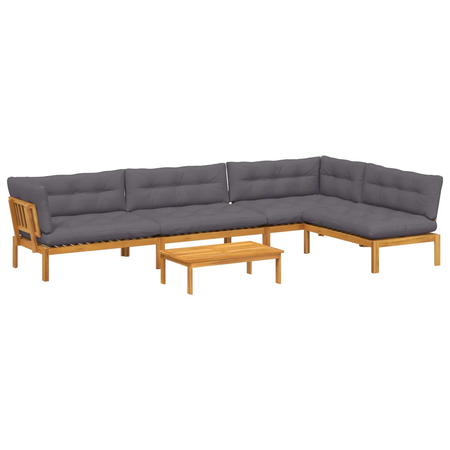 5 Stück Garten Pallet Sofa Einheiten Massivholz Akazie Natur