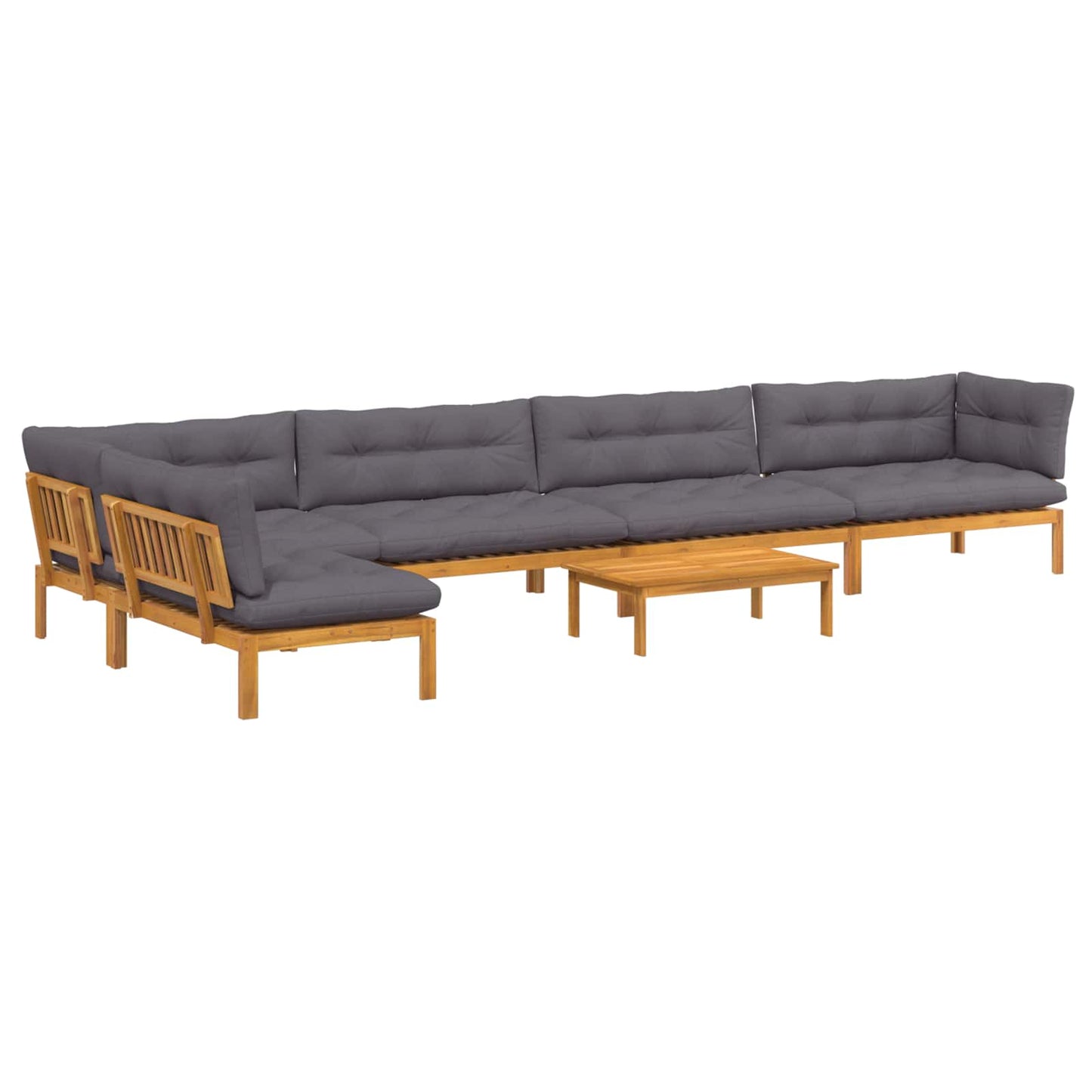 6 Stück Garten Pallet Sofa Einheiten Massivholz Akazie Natur