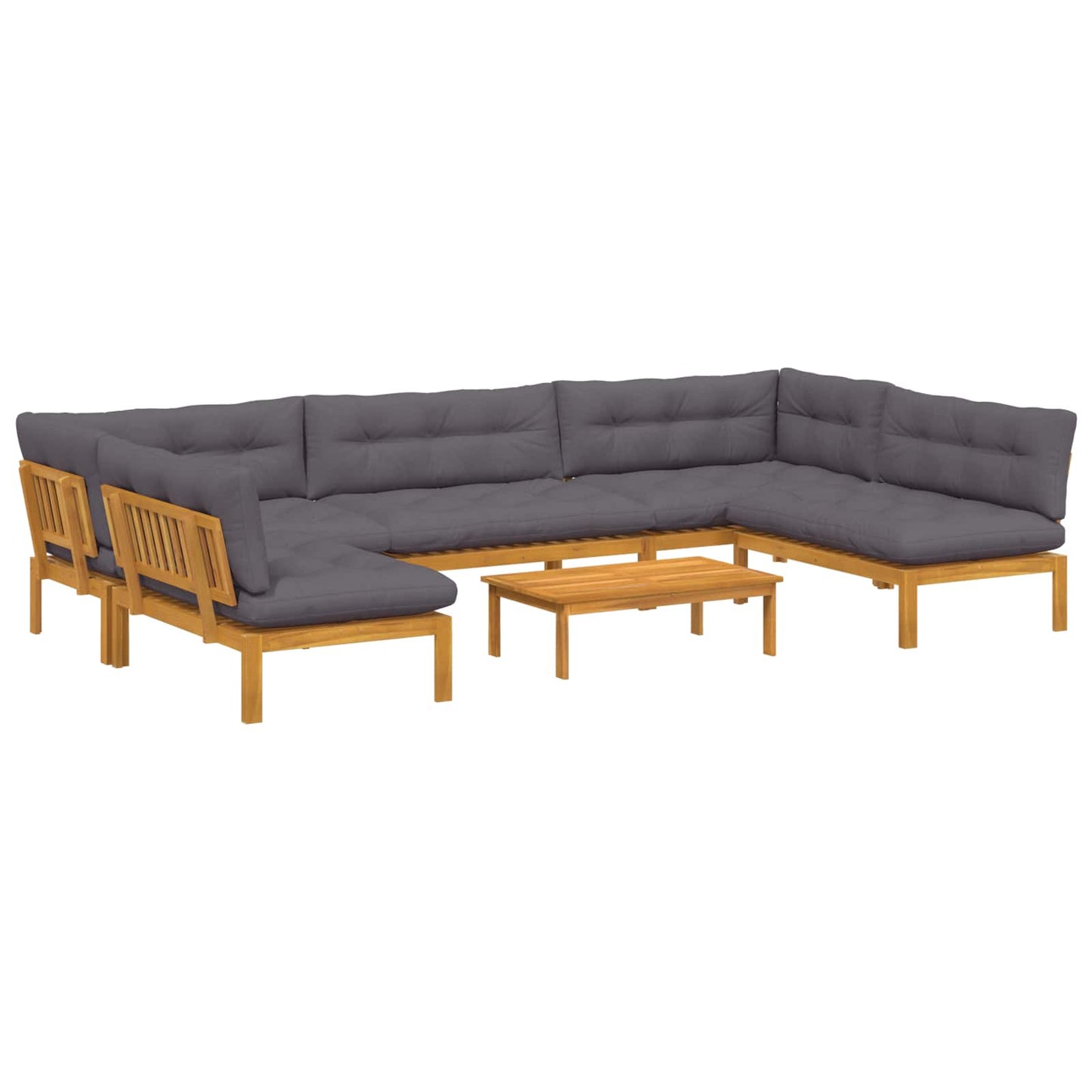 6 Stück Garten Pallet Sofa Einheiten Massivholz Akazie Natur